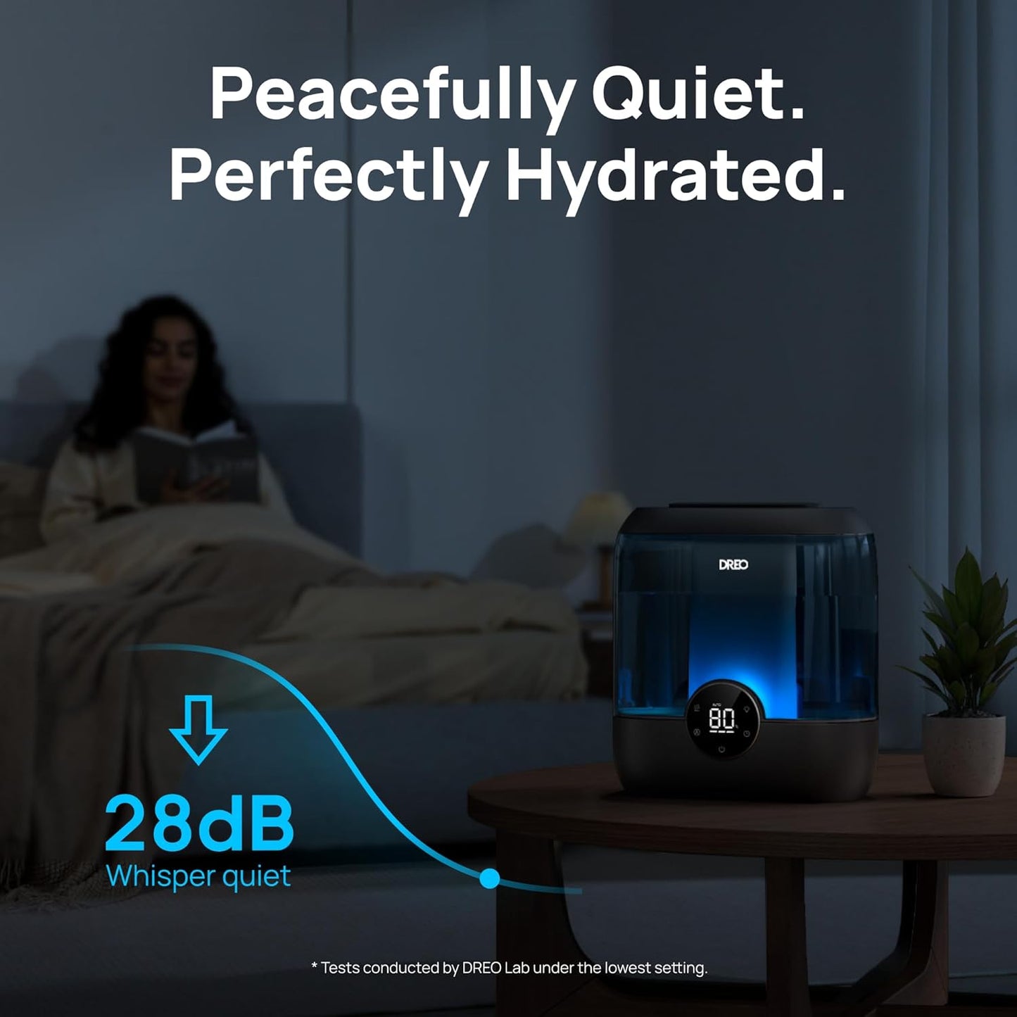 DREO Smart Humidifiers for Bedroom, 6L Top Fill Supersized Cool Mist Humidifier for Large Room, 60 Hour Runtime, Quiet Ultrasonic Humidifier for Plants, Indoor, Home, Night Light, Black