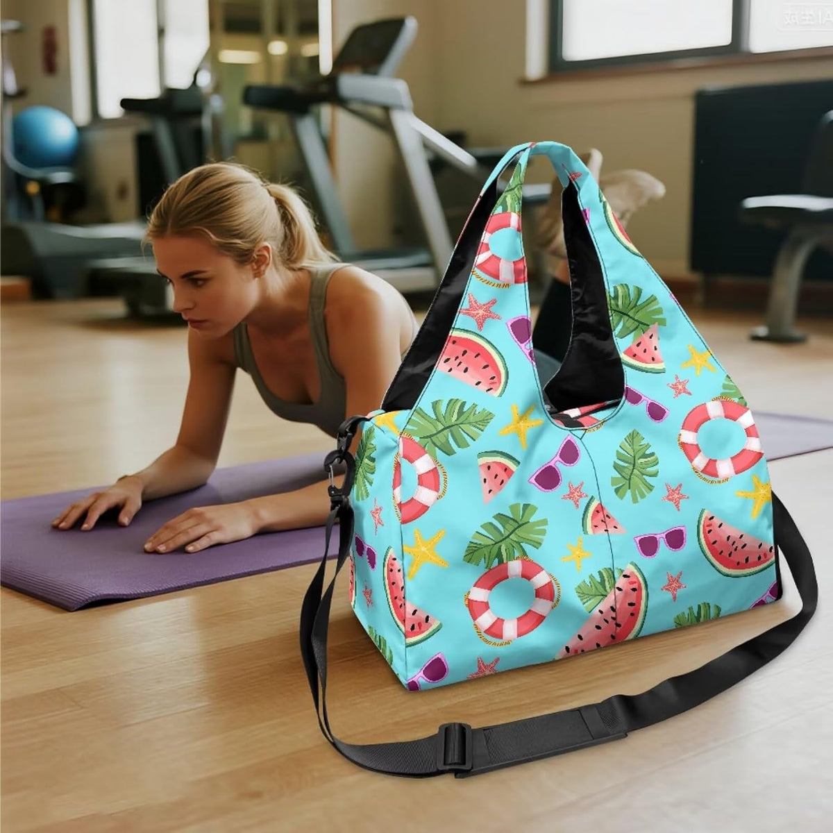 Yoga Mat Bag for Men Women Canvas Yoga Mat Carrier Take In Out Mat Easily for Beach Swim Bags Pool Sports Gym