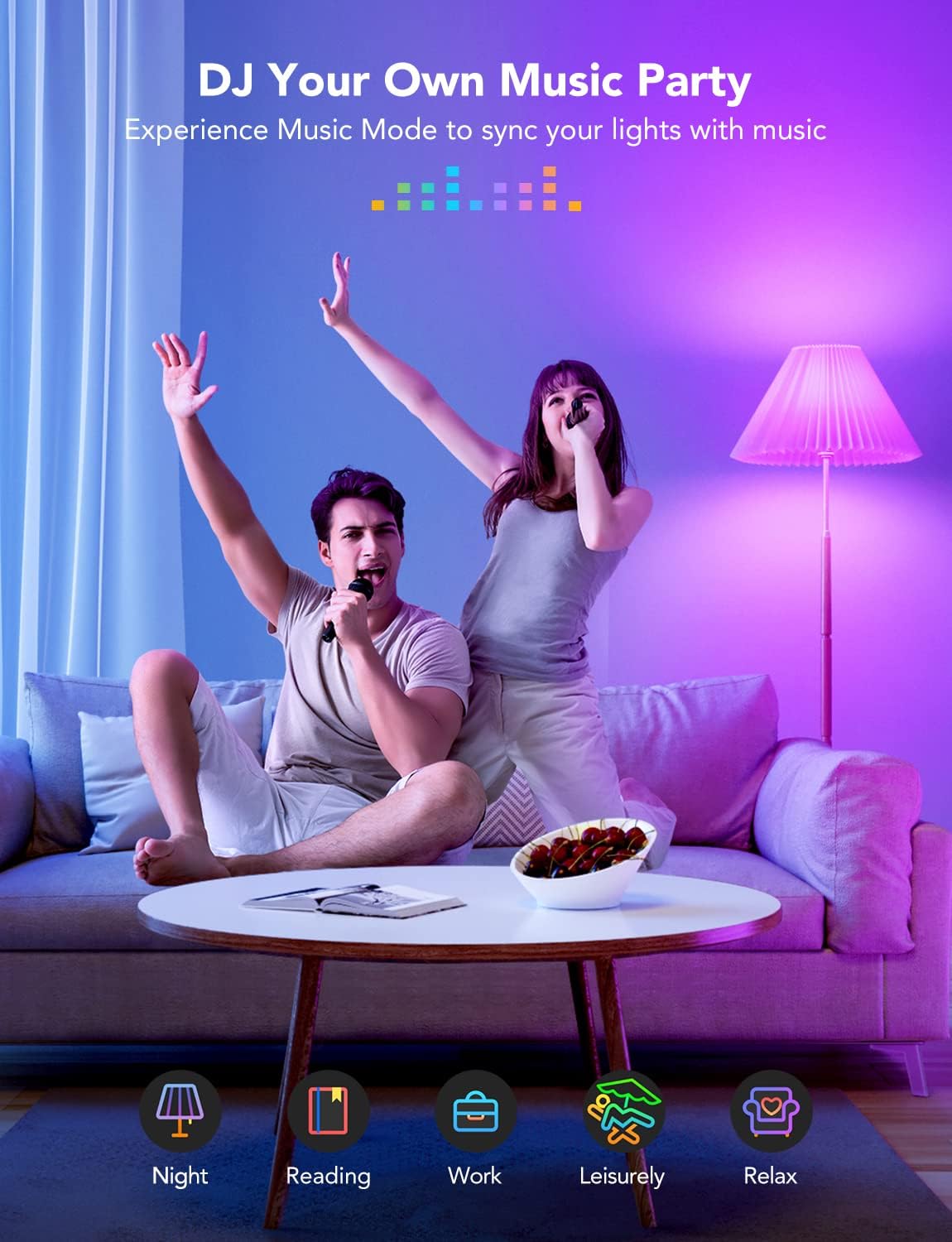 Govee LED Smart Light Bulbs, 1000LM Color Changing Light Bulb, Wi-Fi & Bluetooth, Work with Alexa and Google Assistant, Dimmable RGBWW A19 75W Equivalent Smart Bulbs for Bedroom, Living Room, 2 Pack