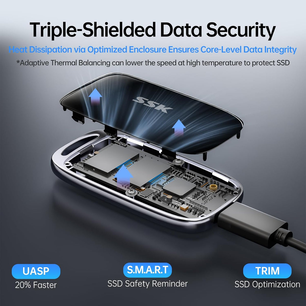 SSK 4TB Portable SSD External Solid State Hard Drive USB3.2 Gen2x2 20Gbps
