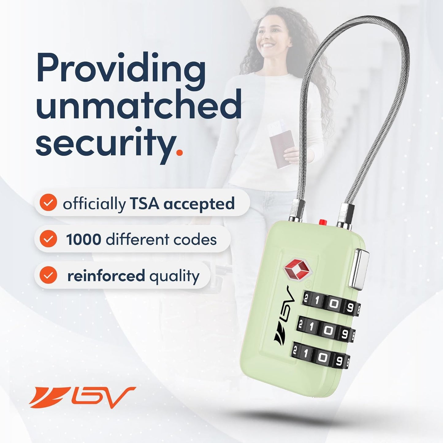 TSA Accepted Luggage Travel Lock, Set-Your-Own Combination Lock for School Gym Locker, Luggage Suitcase Baggage Locks, Filing Cabinets, Toolbox, Case (Mint Green, 2 Pack)