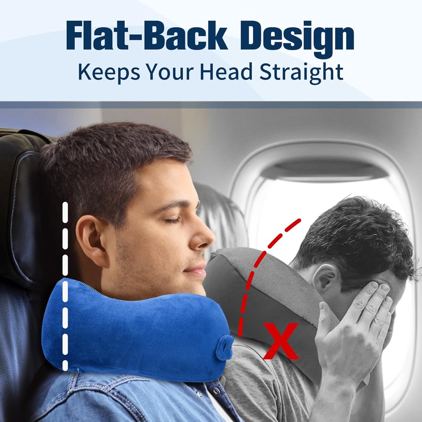 Cirorld Neck Pillow for Traveling, Travel Pillows for Airplanes,100% Pure Memory Foam Travel Neck Pillow, Adjustable Flight Pillow, Portable Plane Accessories with Eye Mask, Earplugs, Carry Bag