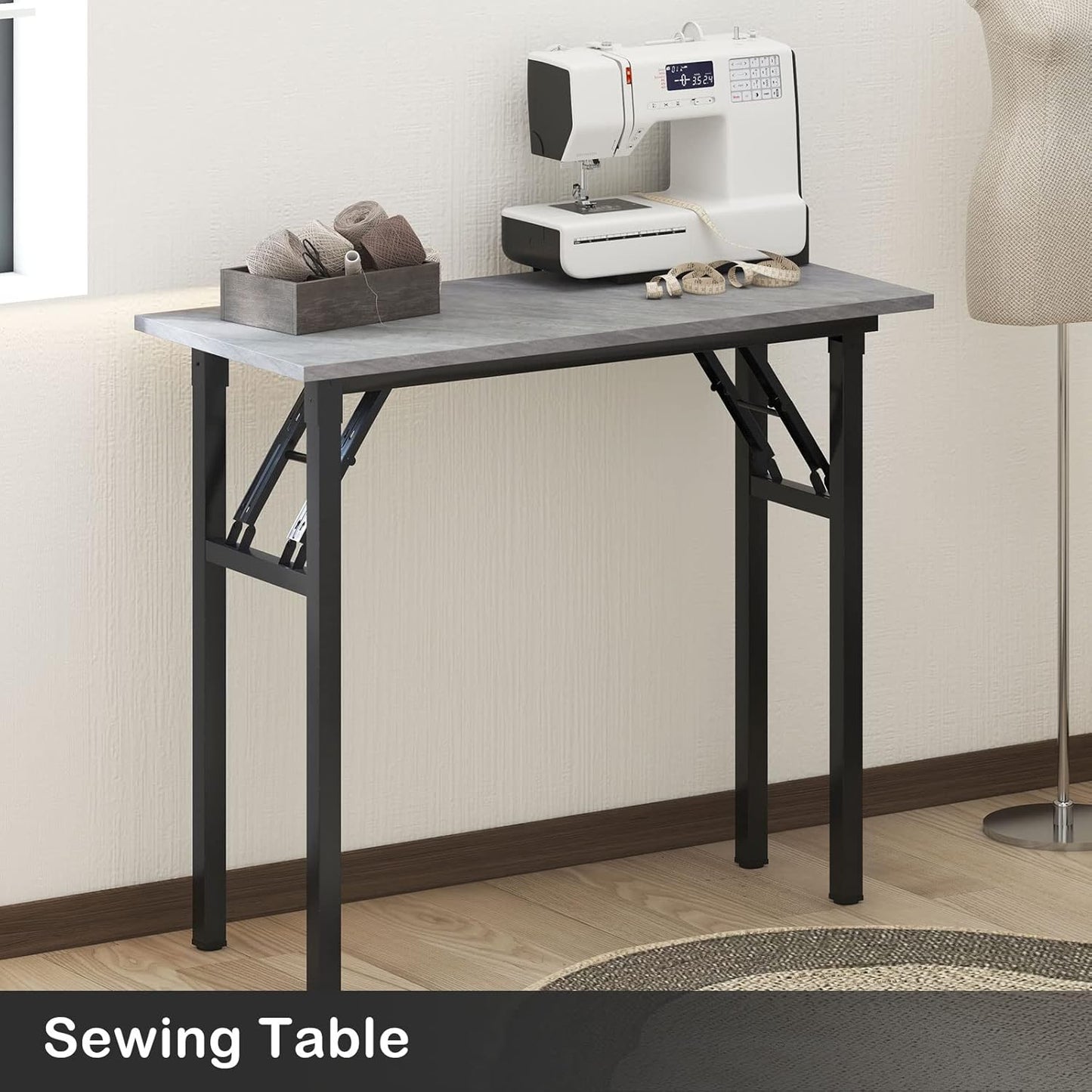 Need Small Desk, 31.5 x 15.7 Inches No Assembly Foldable Writing Table,Sturdy and Heavy Duty Folding Computer Desks for Small Space/Home Office/Dormitory AC5LB(80 * 40)