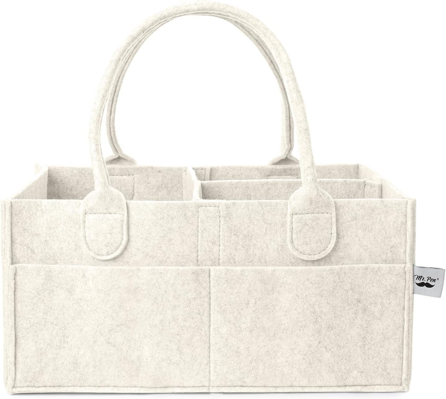 Mr. Pen- Baby Diaper Caddy Organizer, Beige, Medium, Nursery Storage Bin and Car Organizer for Diapers and Baby Wipes
