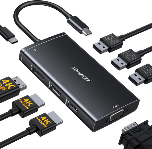 USB C Docking Station Dual Monitor Computer Multiple Monitor Hub Adapter
