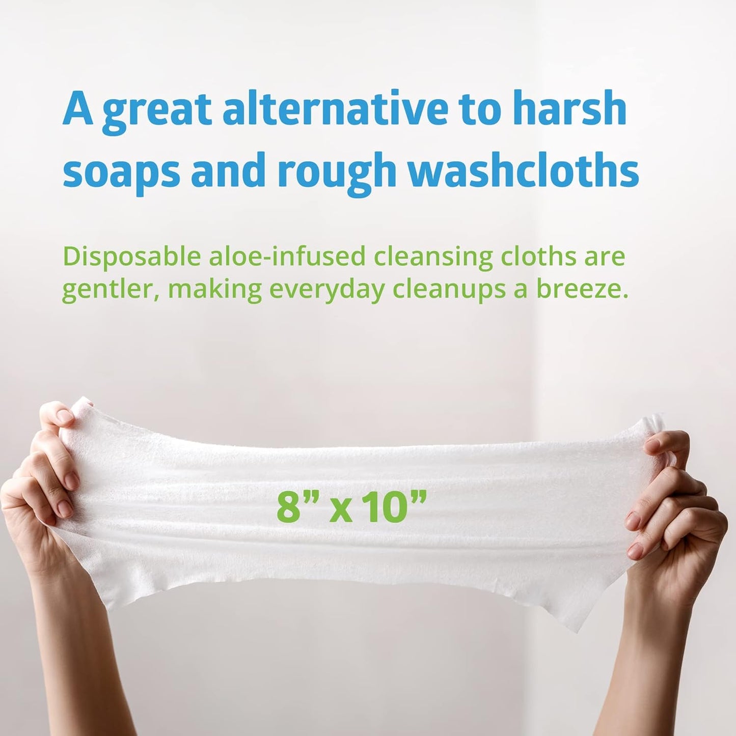 FitRight Personal Cleansing Wipes with Aloe (8x10 inch) | 600 Pieces Moisturizing Body Wipes for Adults Bathing and Incontinence Cleaning | Unscented Cloth Adult Wipes for Elderly Care