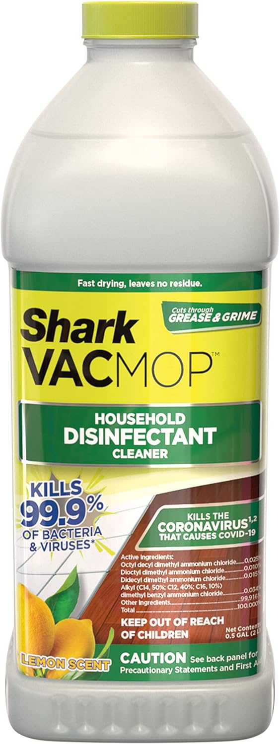 Shark VACMOP Multi-Surface Cleaner Refill 2L Bottle, Compatible with VM252 & VM180, Cleans & Disinfects Sealed Finished Floors, Stone, Laminate & Tiles, Spring Clean Scent, VCM60