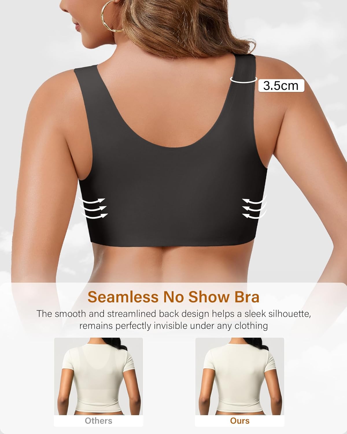 Wireless Bras for Women No Underwire Seamless Full Coverage T-Shirt Pullover Sleep Bra Comfort Lounge Bralette