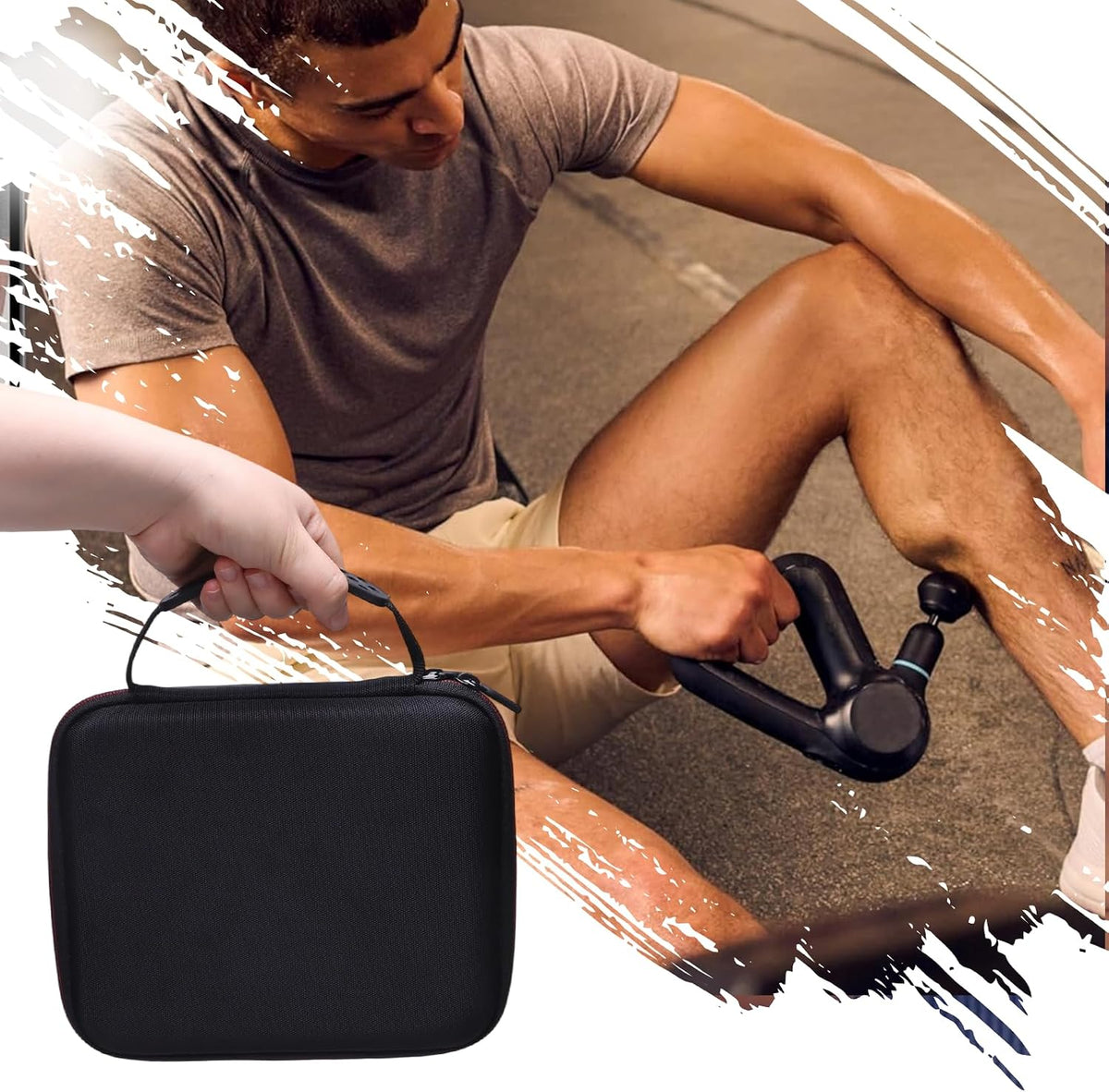 XANAD Massage Gun Case Compatible with Theragun Prime Percussive Therapy Deep Tissue Muscle Treatment Massage Gun,Black - Case Only