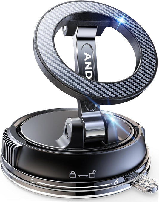 ANDERY Car Phone Holder for Magsafe [78+LBS Strongest Suction & 2400gf Magnetic] 360° Adjustable Car Phone Mount, Phone Holders for Your Car for iPhone 17 Pro Max 16 15 14 13 12 Plus Air, Carbon Fiber