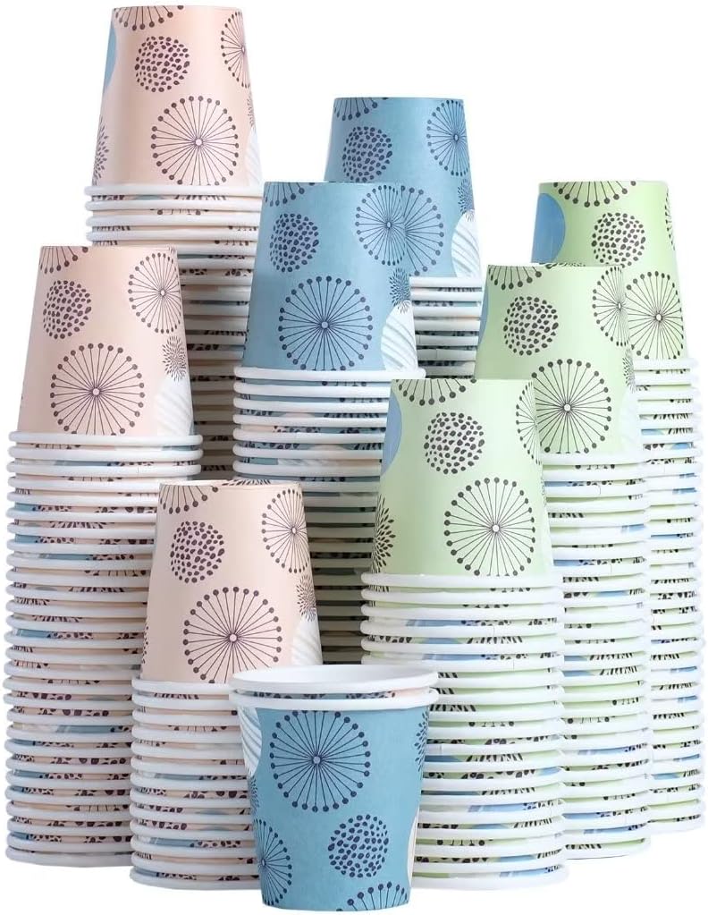 Clawsoff [300 Pack 3 oz Paper Cups, Disposable Bathroom Cups, Small Mouthwash Cups, Mini Paper Cups 3 Ounce for Bathroom