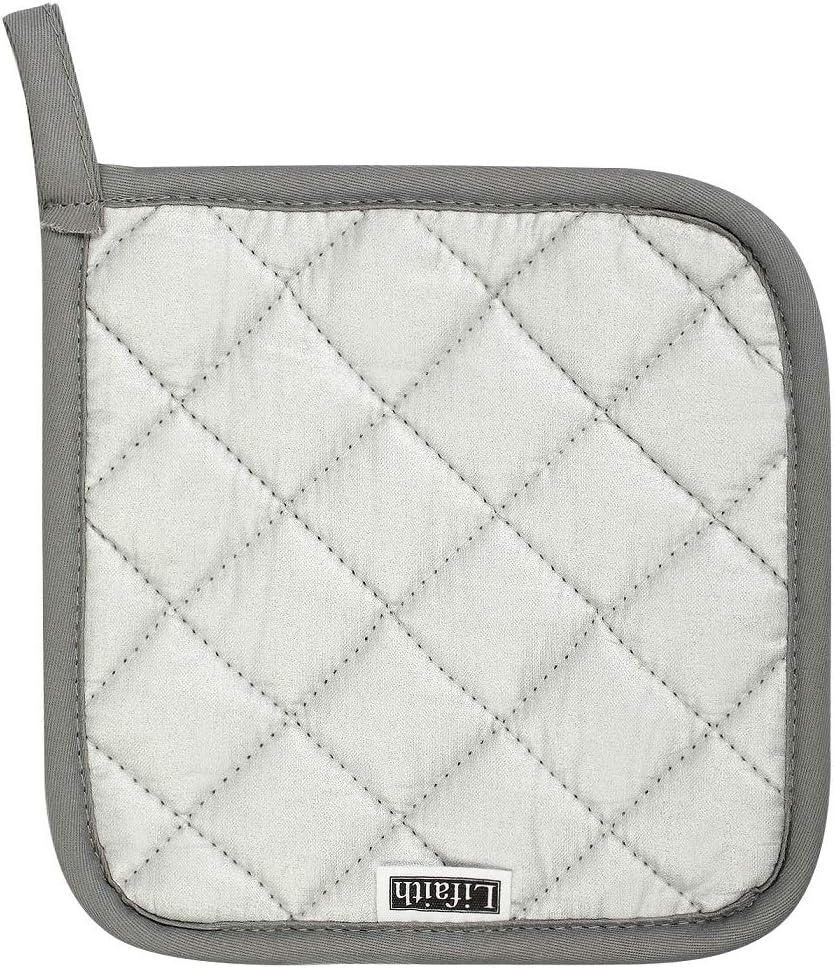 6 Pack Potholders Kitchen Pot Holders Set,Cotton Pot Holders for Kitchen 7 inch hot Pads,Heat Resistant Hot Pads for Cooking and Baking Dark Grey
