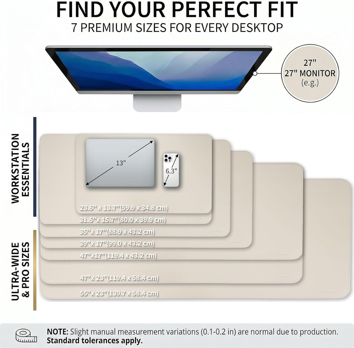 Large Desk Pad Non-Slip Desk Mat Protector for Keyboard Mouse Waterproof Vegan Leather Surface Faux Leather Laptop Mat Smooth Mouse Pad Premium Gift Tube Creamy White 39" x 17"
