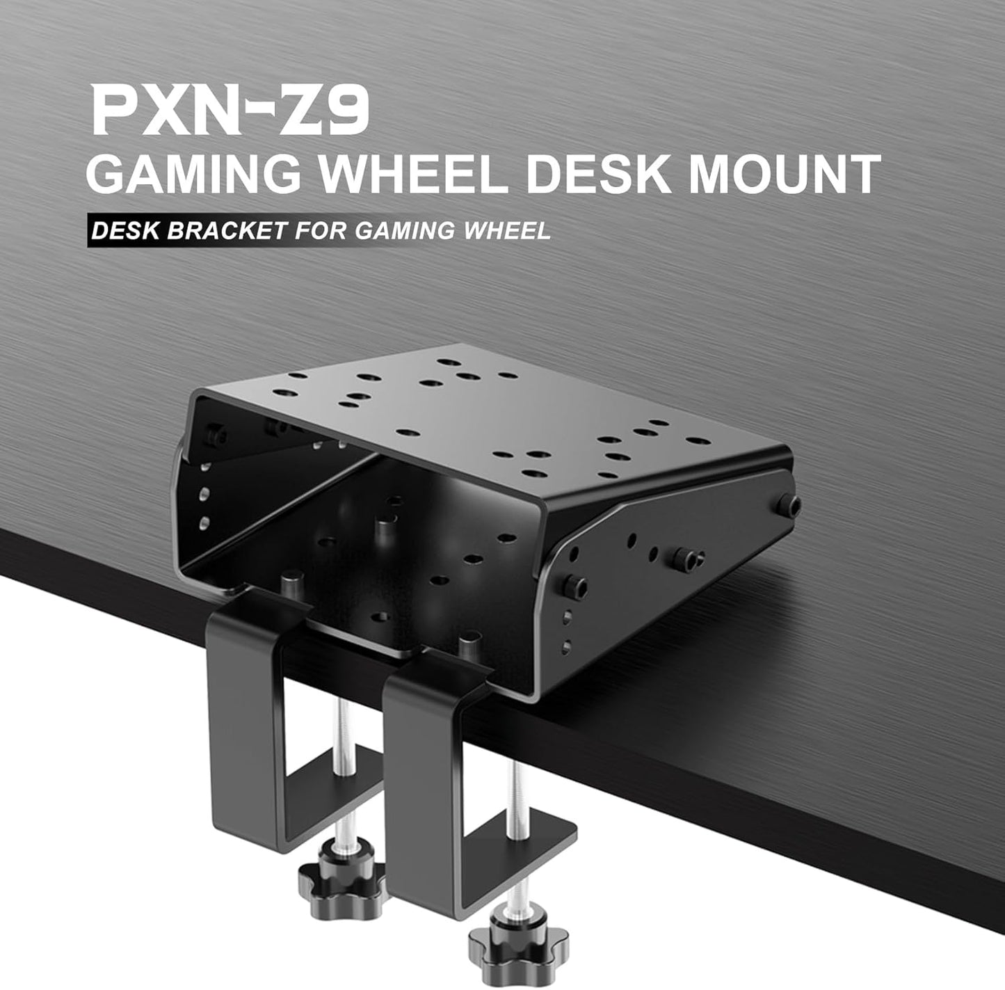 PXN Z9 Sim Racing Wheel Desk Clamp, Rigid Aluminum Racing Wheel Mount with 4-Angle Adjustment for Desk-Based Sim Racing Setups