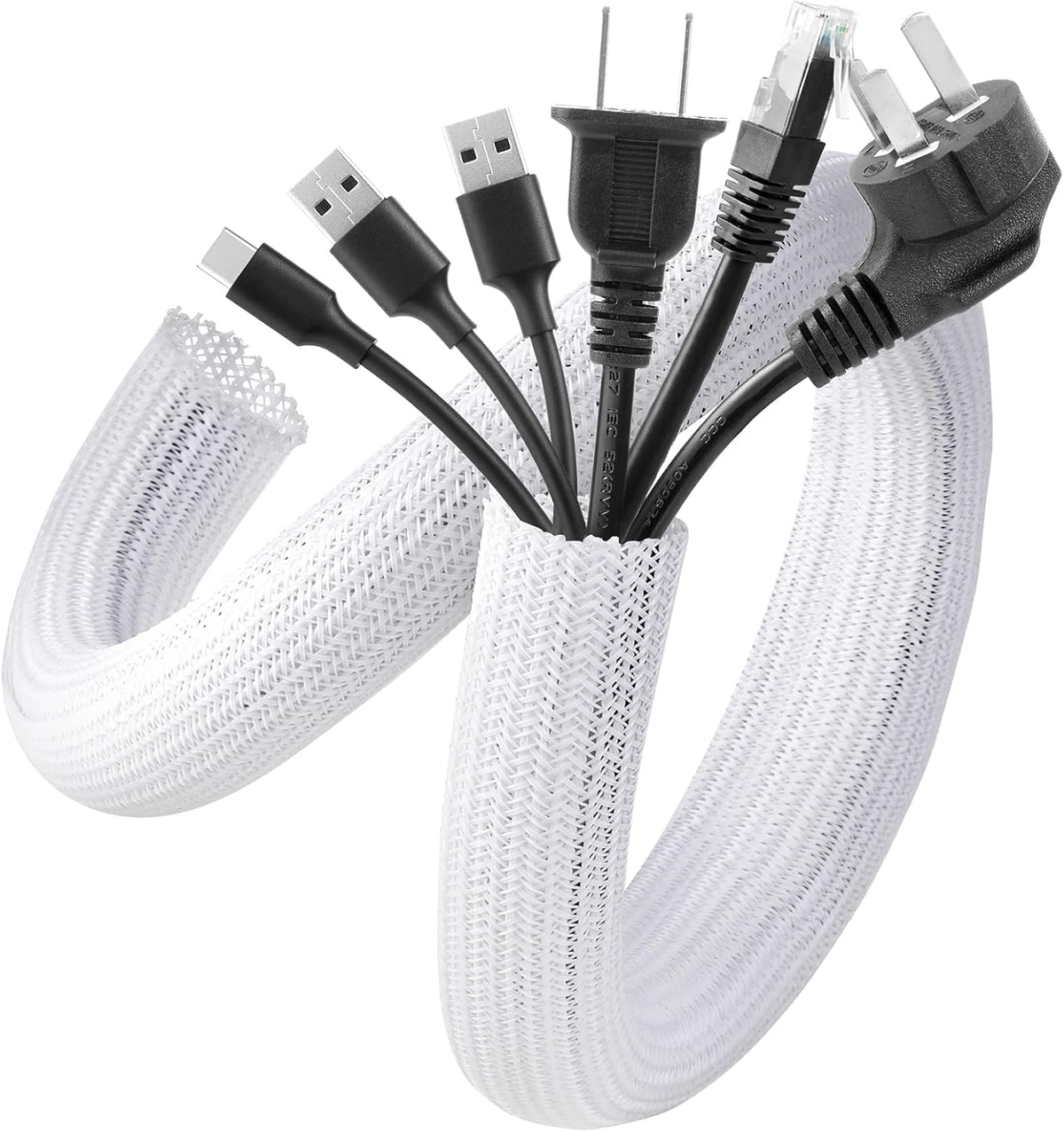 AGPTEK Cable Sleeve, 20ft - 1 inch Cable Management Cord Hider, Black