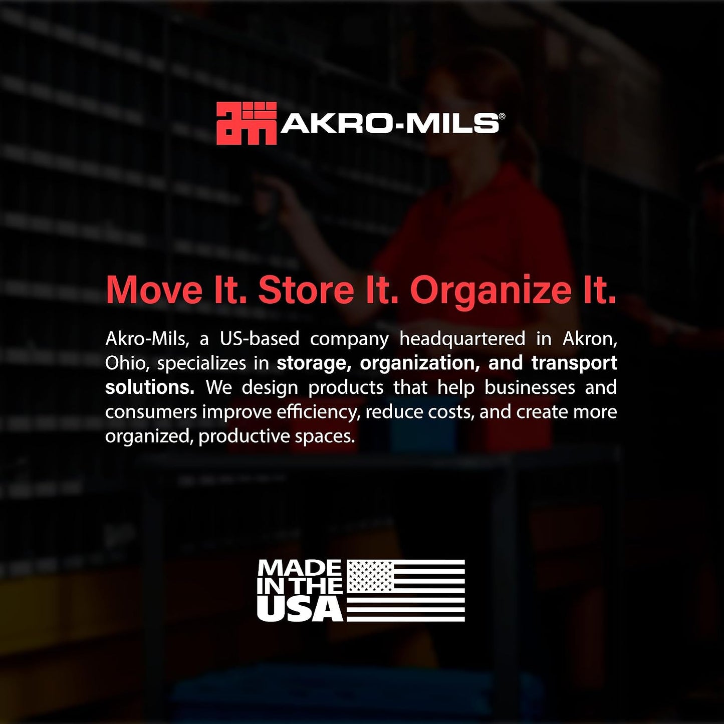 Akro-Mils 30240 AkroBins Plastic Storage Bins, 15"x8"x7", Yellow, 12-Pack | Space-Saving Stackable Bins for Garage, Pantry, Craft Organization