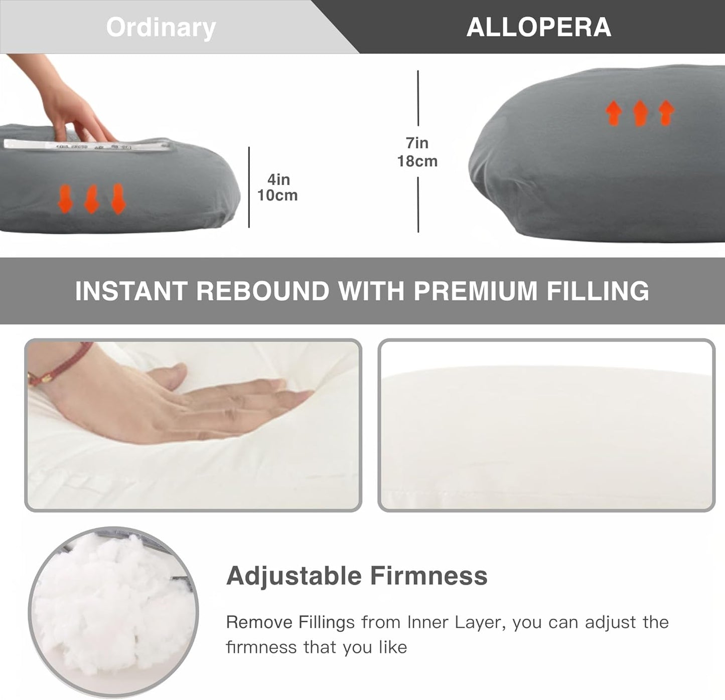 ALLOPERA Pregnancy Pillow, Full Body Maternity Pillow 57 inch, with Removable Washable Cover - Sleep Support for Legs, Back, Neck, Shoulder, HIPS, Belly for Pregnent Women, Velvet Cover(Dark Grey)