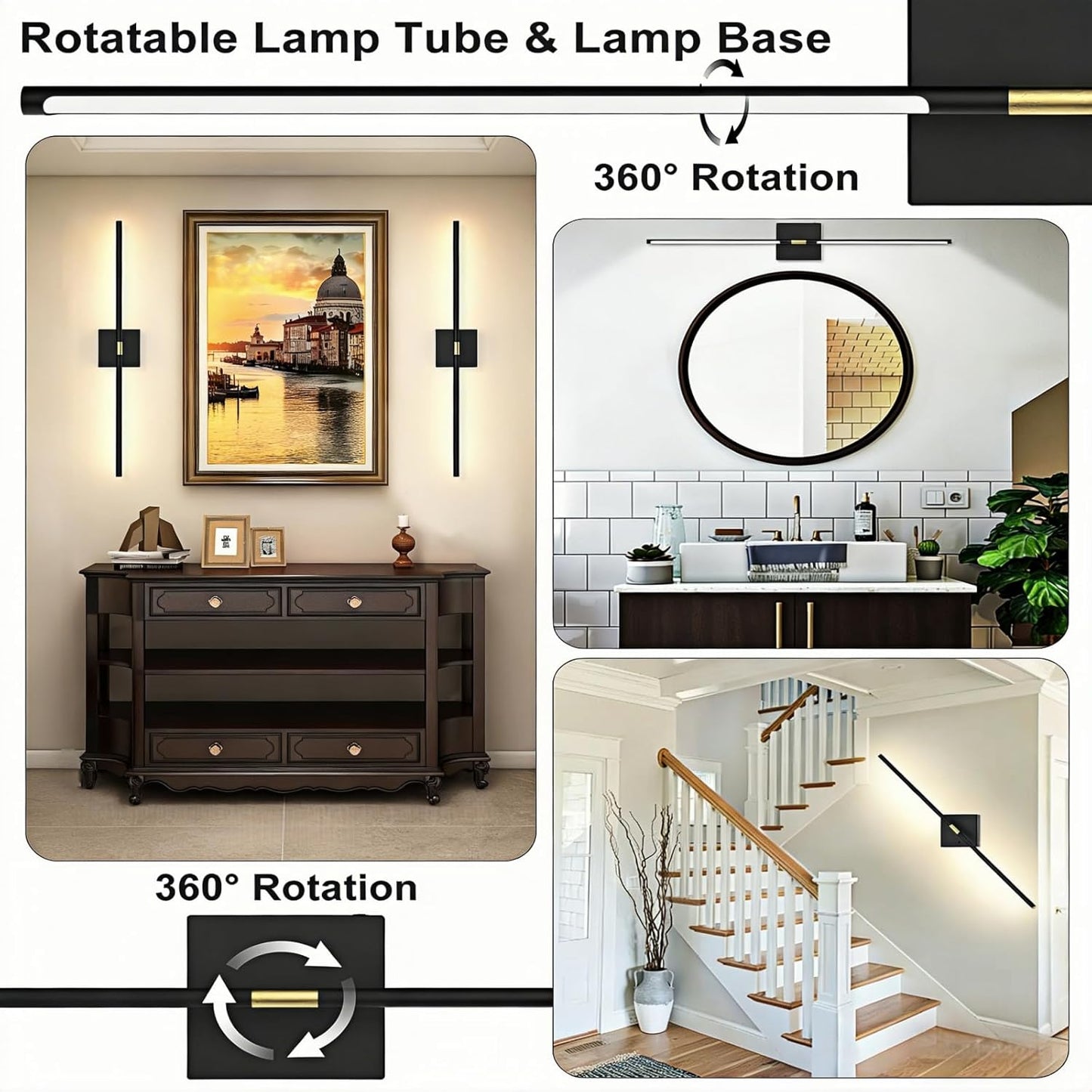 iThird Battery Operated Wall Sconces Set of 2: 10000mAh Rechargeable Wireless Wall Lights, 360° Rotatable Magnetic Wall Lamp, 4CCT Dimmable LED Wall Lighting for Bedroom Living Room Hallway, 31.7in