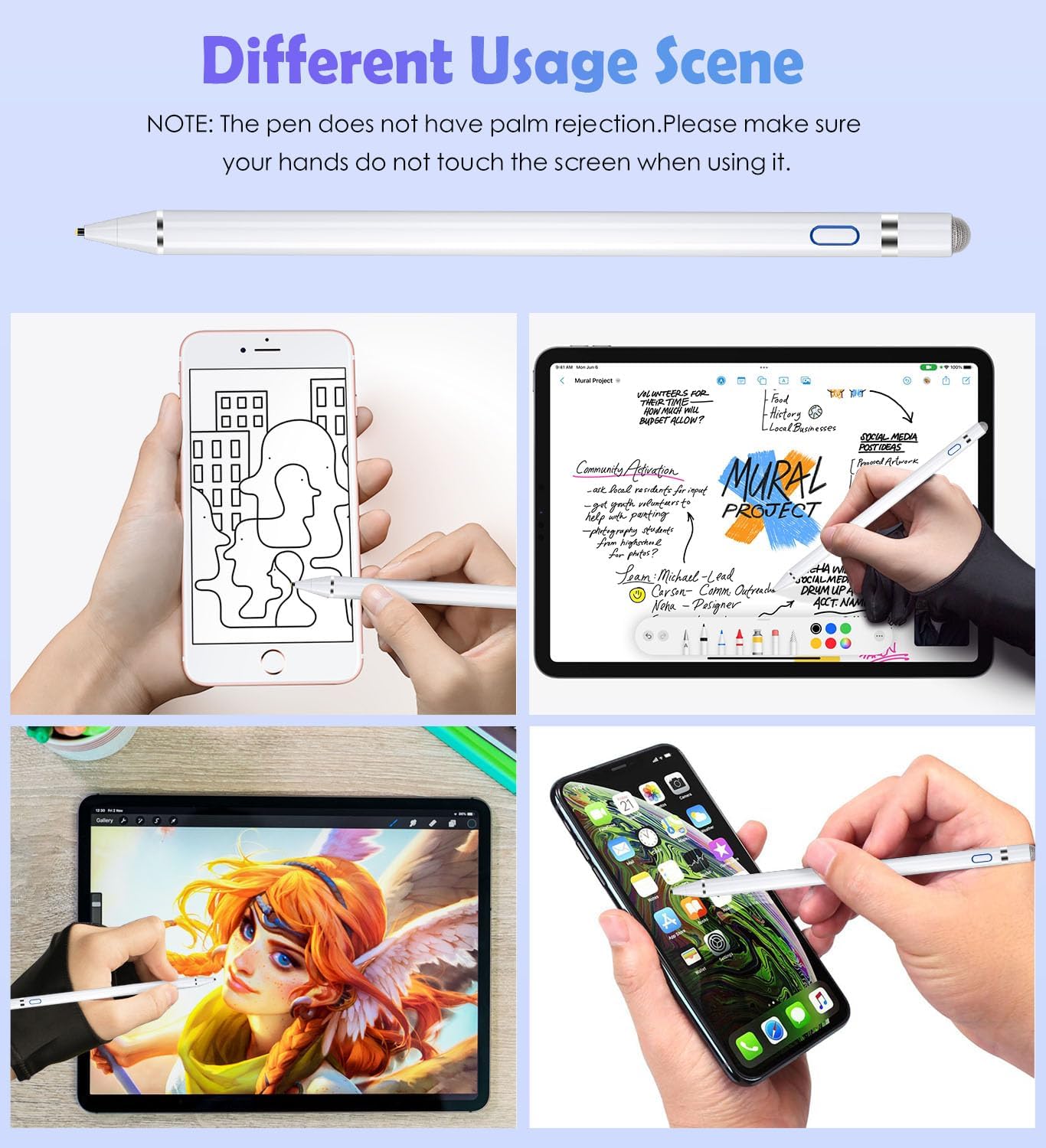 Active Stylus Pen for Touch Screens,Dual Pen Tips for Drawing Writing,High Precise Universal Digital Pencil for A-pple i-Phone 17/16/15/14/13/12/11/X, i-Pad Air/Pro/Mini,Tablet/Phone/Sam-Sung/K-indle