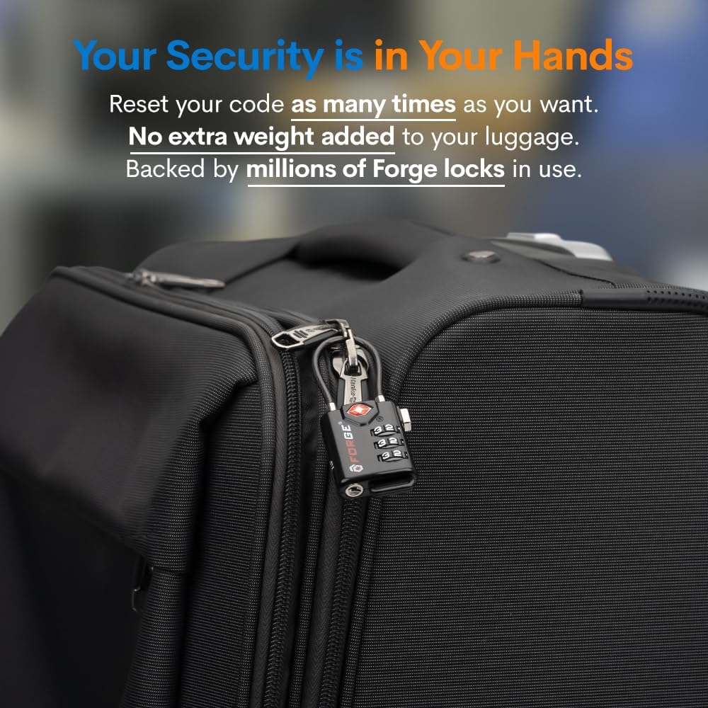 Open Alert TSA Approved Luggage Locks, 6 Pack, Easy Read Dials with Alloy Body.