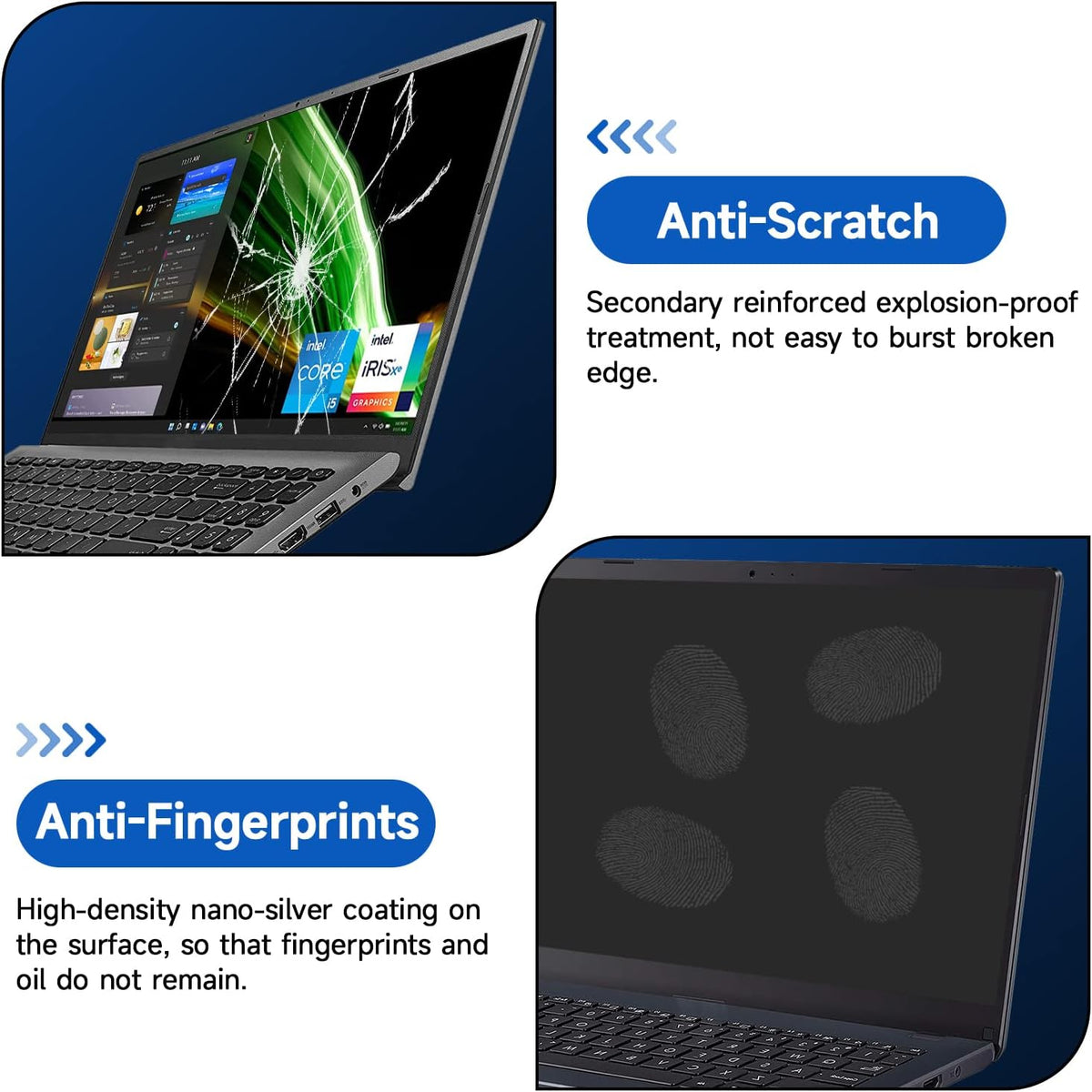 2 Pack 15.6 inch (1920x1080P) Laptop Blue Light Screen Protector, Eye Protection Anti-Scratch and Anti-Glare Screens for Laptops 15.6’’ with 16:9 Aspect Ratio