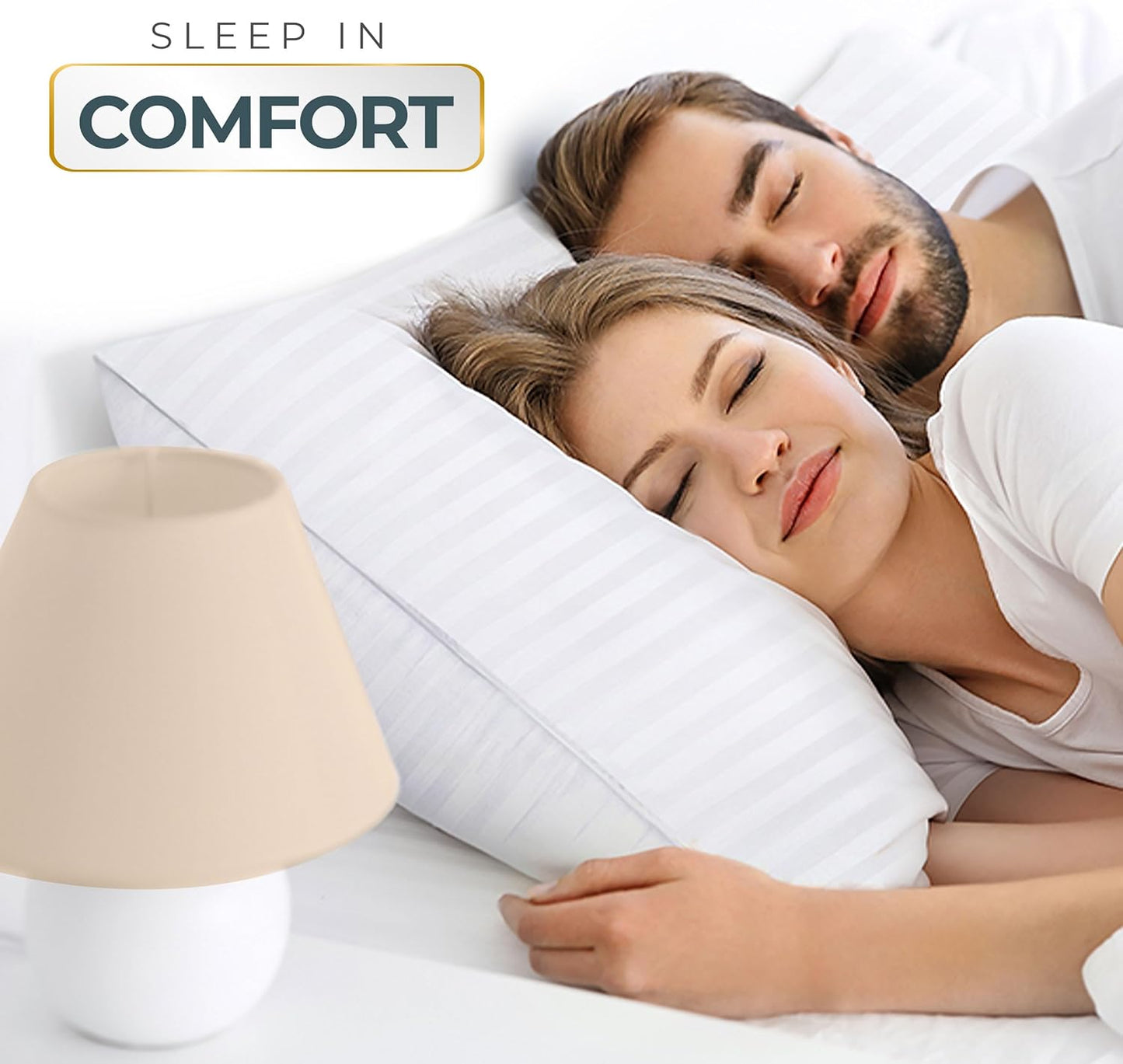Utopia Bedding Bed Pillows for Sleeping Queen Size (White), Set of 2, Down Alternative Pillow for Sleeping, Cooling Hotel Quality Pillow Set for Back, Stomach or Side Sleepers