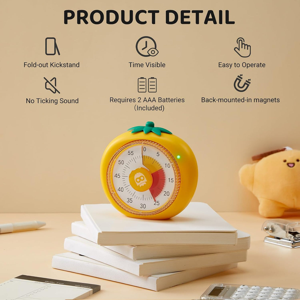 Magnetic Visual Timer, 60-Minute Countdown for Kitchen Classroom Homework