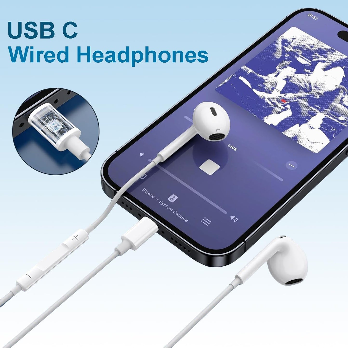 2 Pack-USB C Headphones for iPhone 17/16/15 Pro Max,Type C Earbuds Wired Earphones with Mic & Remote Control Noise Cancelling for iPhone 17/16/15 Plus/Air/Pro, iPad Pro, Galaxy S25/S24/S23/S22,Note 20