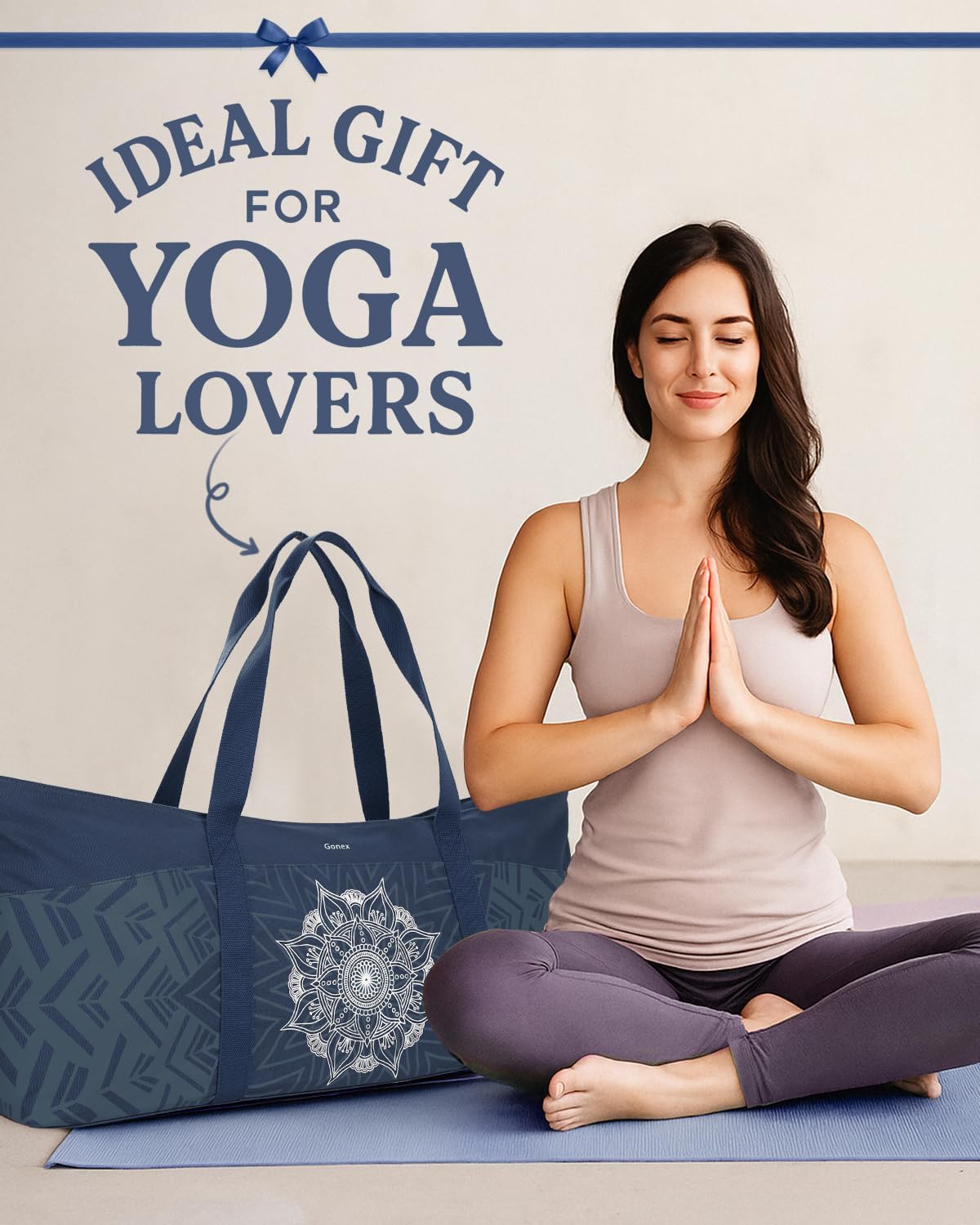 Gonex Yoga Mat Bag For Women, 60L Extra Large Pilates Mat & Blocks Carrier