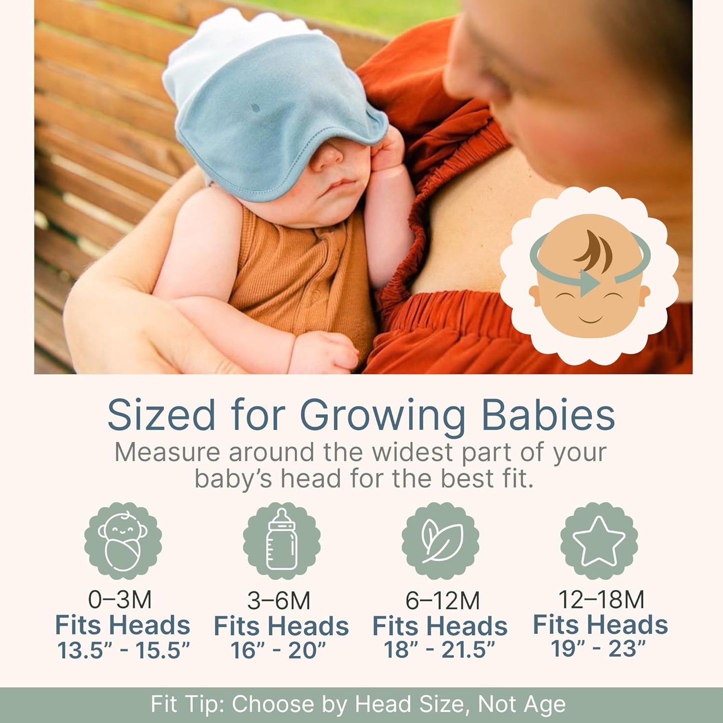 The Original Baby Sleep Mask & Soft Eye Shade – Newborn, Sun Hat & Beanie – Travel & Baby Gifts