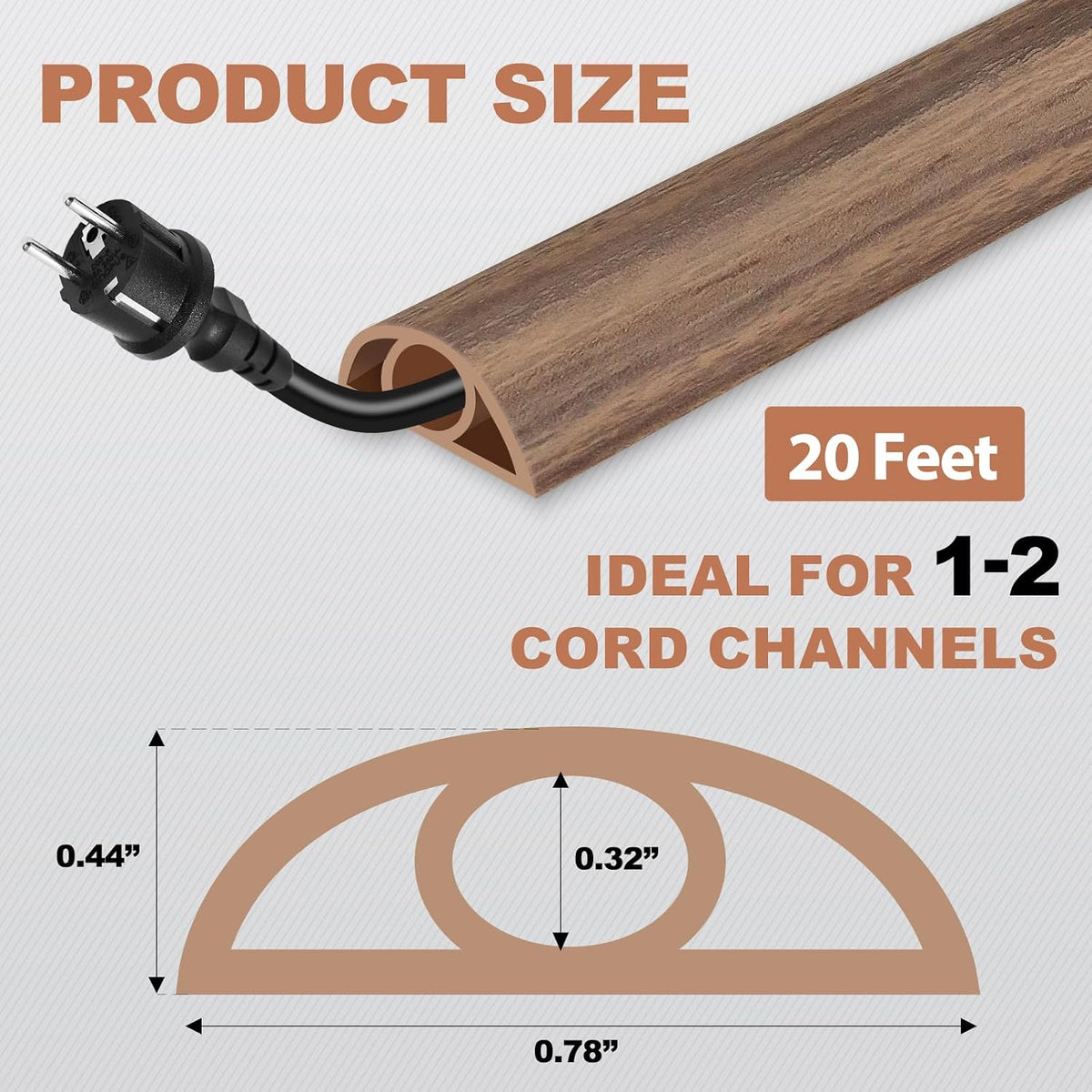 Floor Cord Cover for Wires on Floor Self Adhesive Cord Hider