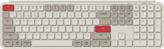 Keychron B6 Pro Full-Size Ultra-Slim Wireless ZMK Custom Keyboard, Triple-Mode 2.4 G/Bluetooth 5.2/Wired Programmable, Lightweight Quiet Key with Numeric Keypad for Mac/Windows, Retro Red