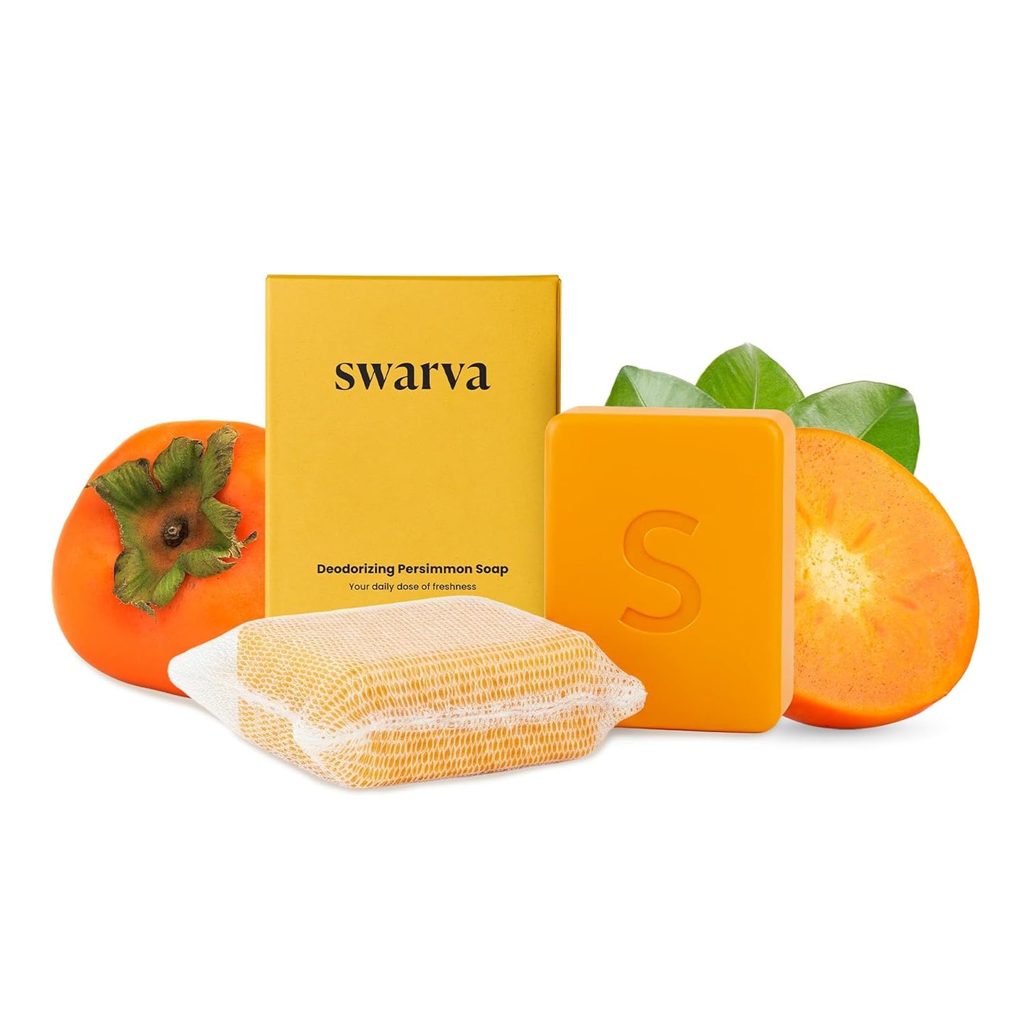 Japanese Persimmon Cleanser Bar 2 Pk Bundle for Body Odor, Persimmon Solution for Old People Smell - Natural Cleansing Body Bars, Organic Formula, Japanese Skin Care, Cleansing Hygiene