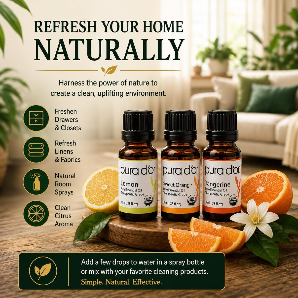 PURA D'OR Organic Sweet16 Essential Oils Aromatherapy Box Set, 10mL x16