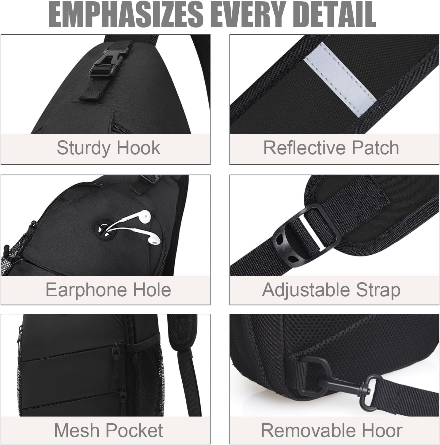 Pritent Crossbody Bags for Women Men Trendy Sling Bag Backpack Casual Chest Bag with Convertible Shoulder Strap