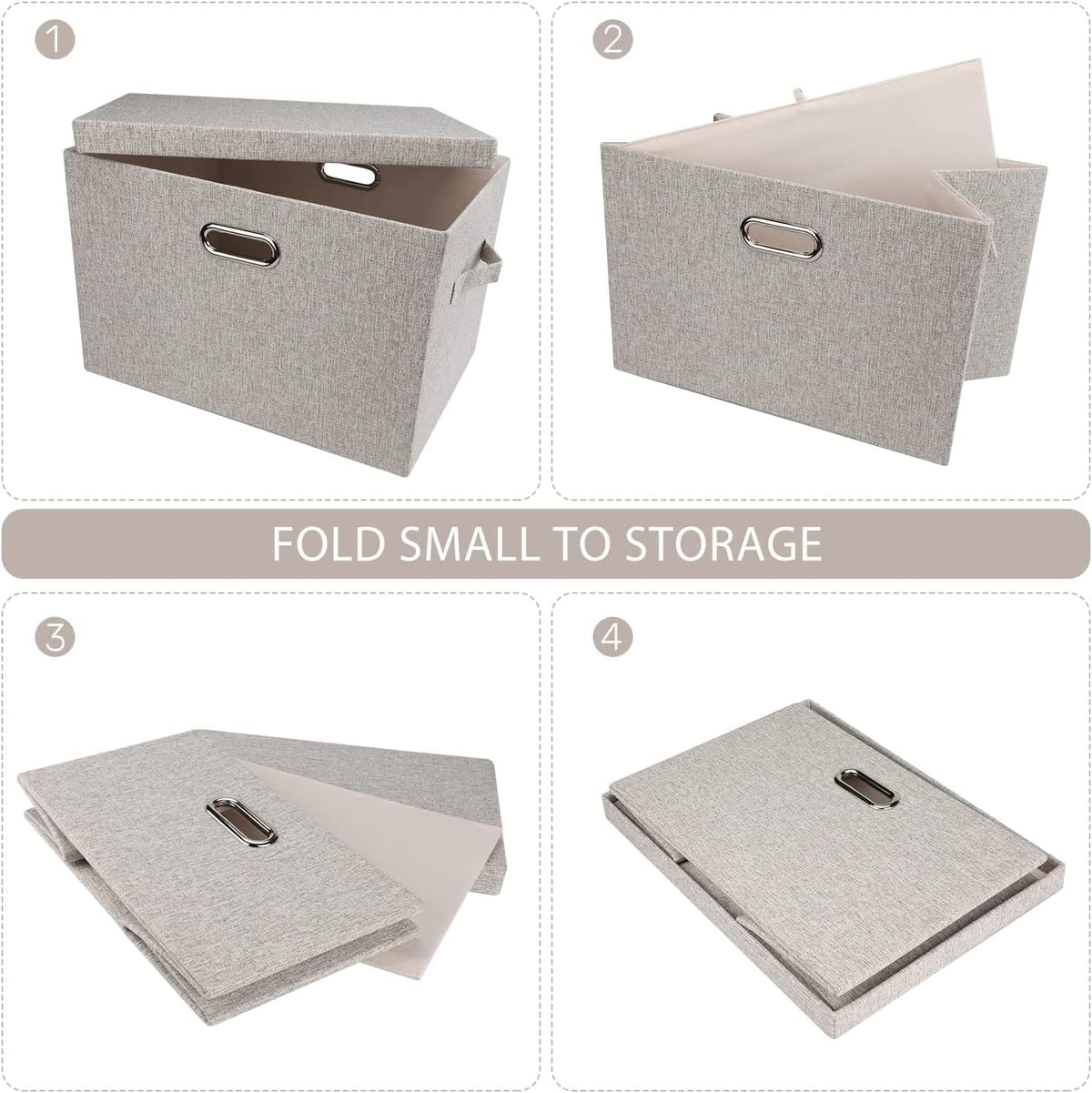 Storage Bins with Lids Fabric Closet Organizers Cubes Office Organization