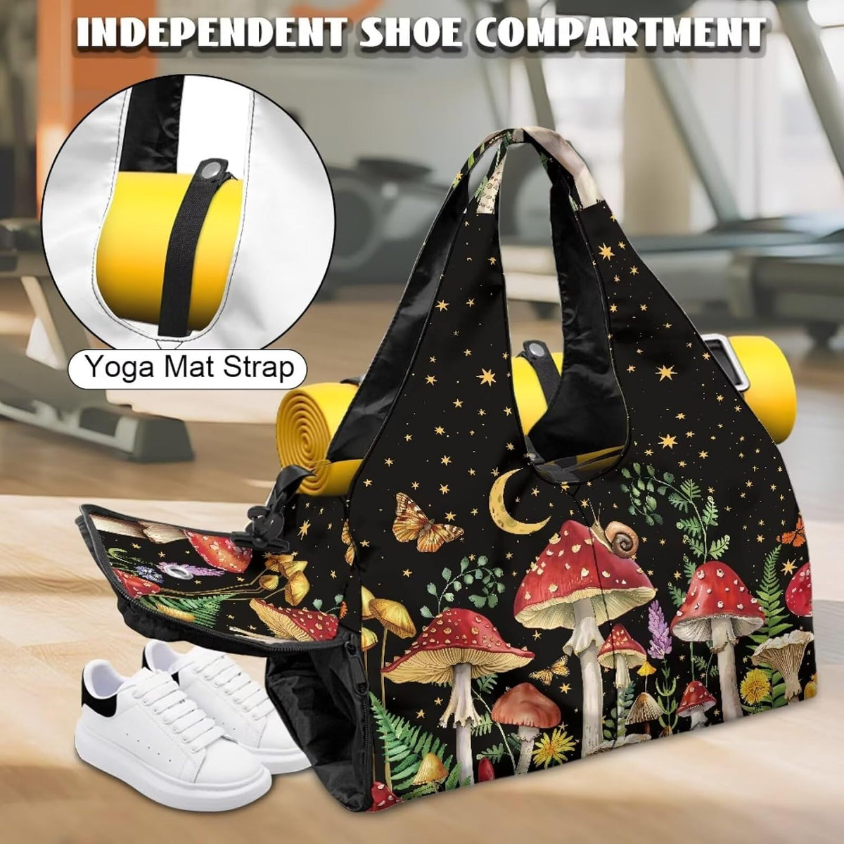 Yoga Mat Bag for Men Women Canvas Yoga Mat Carrier Take In Out Mat Easily for Beach Swim Bags Pool Sports Gym