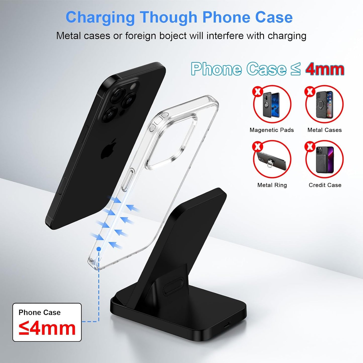for Google Pixel Wireless Charging Stand for Pixel 10/10 Pro/10 Pro XL/9a/9 Pro/9 Pro XL/8/8 Pro/7/7 Pro/6/6 Pro/5, Android Wireless Phone Charger Fast Charging Station for Samsung S25 Ultra/S24 Plus