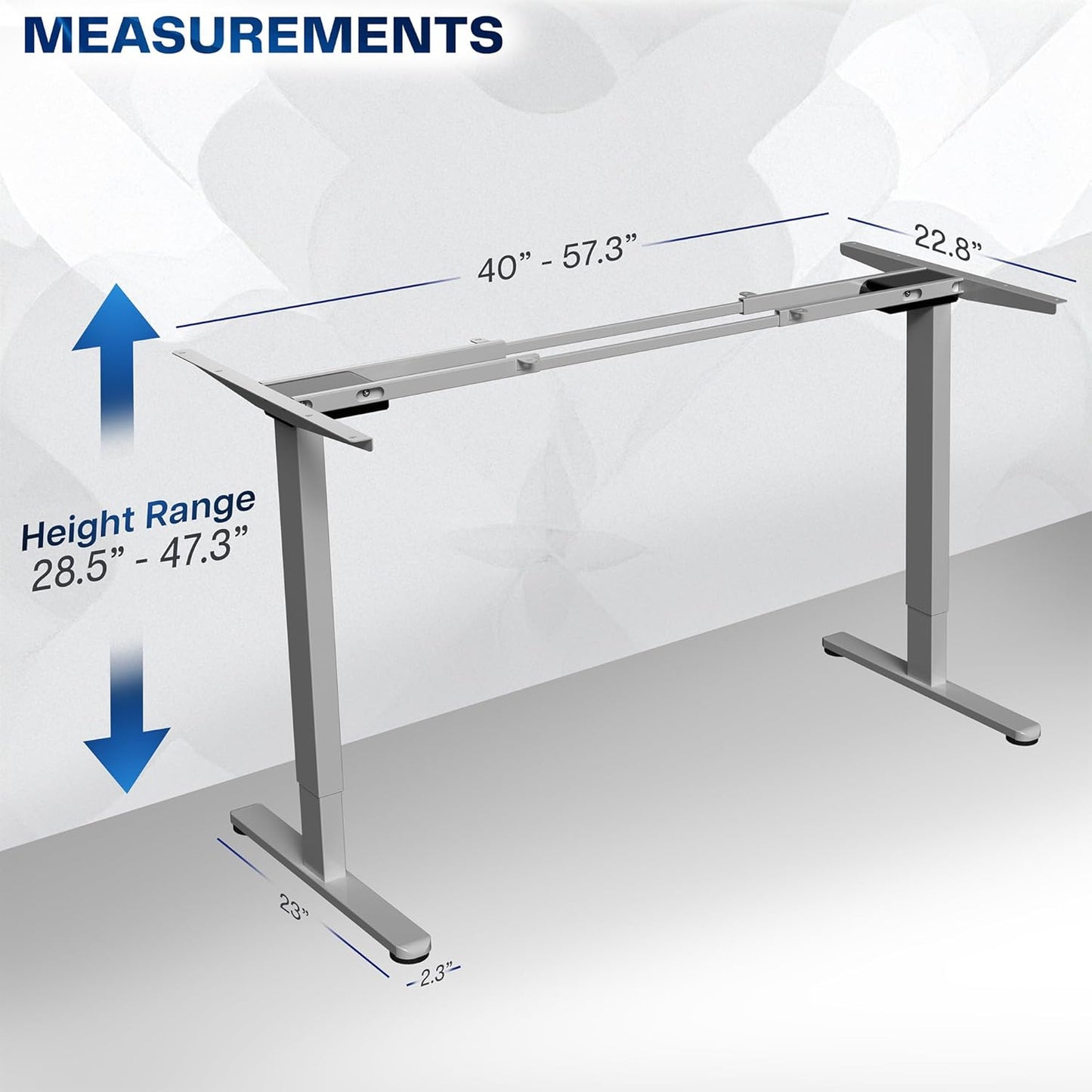 VIVO Heavy Duty Dual Motor Electric Sit Stand Desk Frame, 220 lbs Capacity up to 85" x 43" Tops, Memory Controller Height Adjustable Frame Only, Gray, DESK-E-200G
