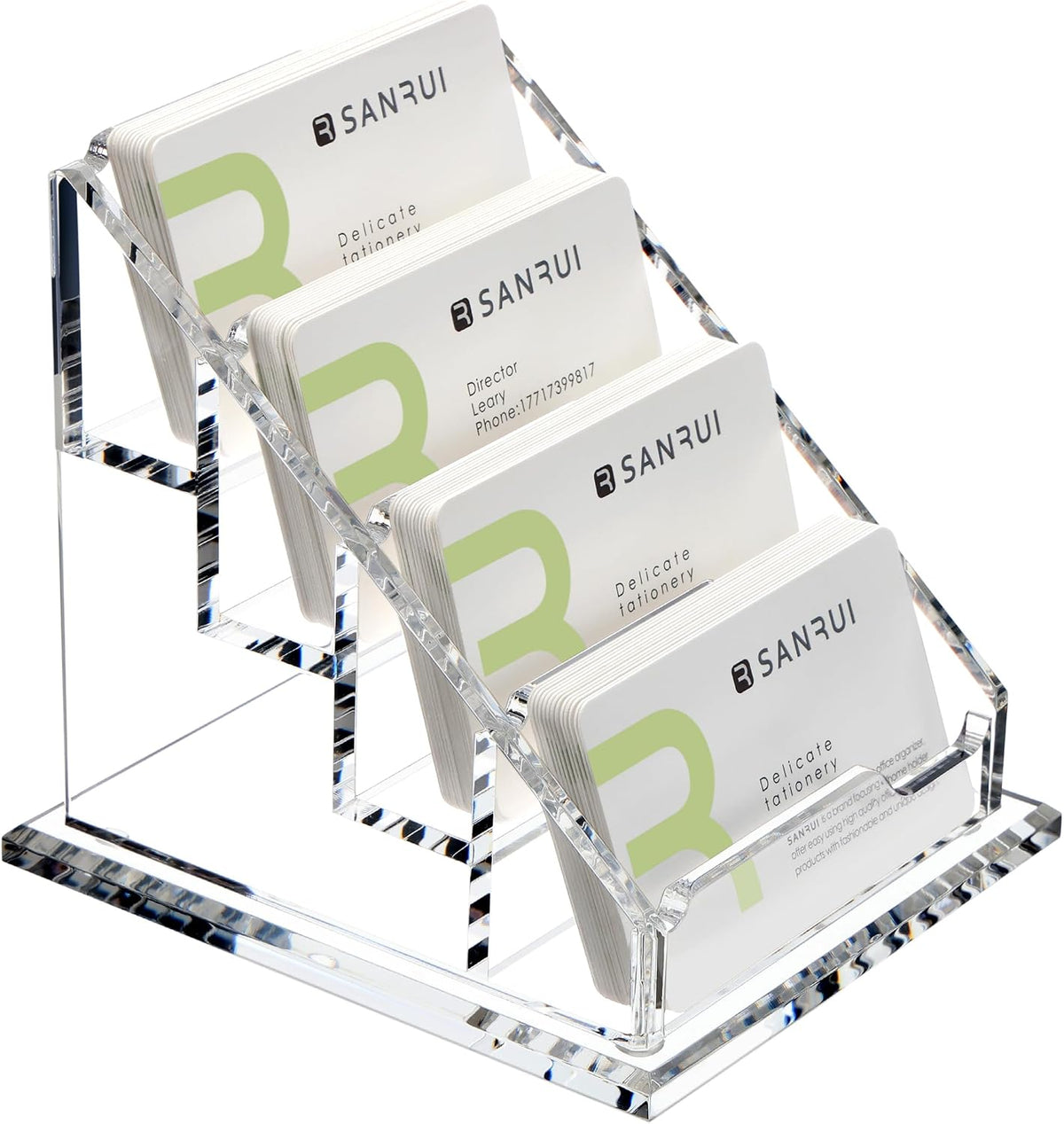YUXUN Business Card Holder for Desk Acrylic Business Cards Display Stand