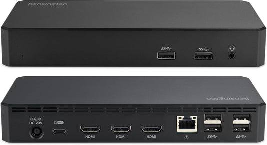 Kensington SD4760P 11-in-1 USB-C Docking Station Triple Monitor DisplayLink Docking Station, 3xHDMI, 100W Charging for Laptop, 6xUSB A, Ethernet, Audio, for Mac and Windows Driver Require K33622NA