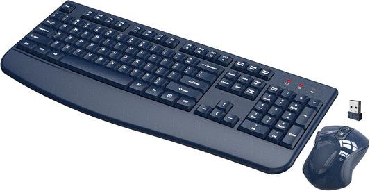 Wireless Keyboard Mouse Combo, Windows & Mac Compatible (Starry Blue)
