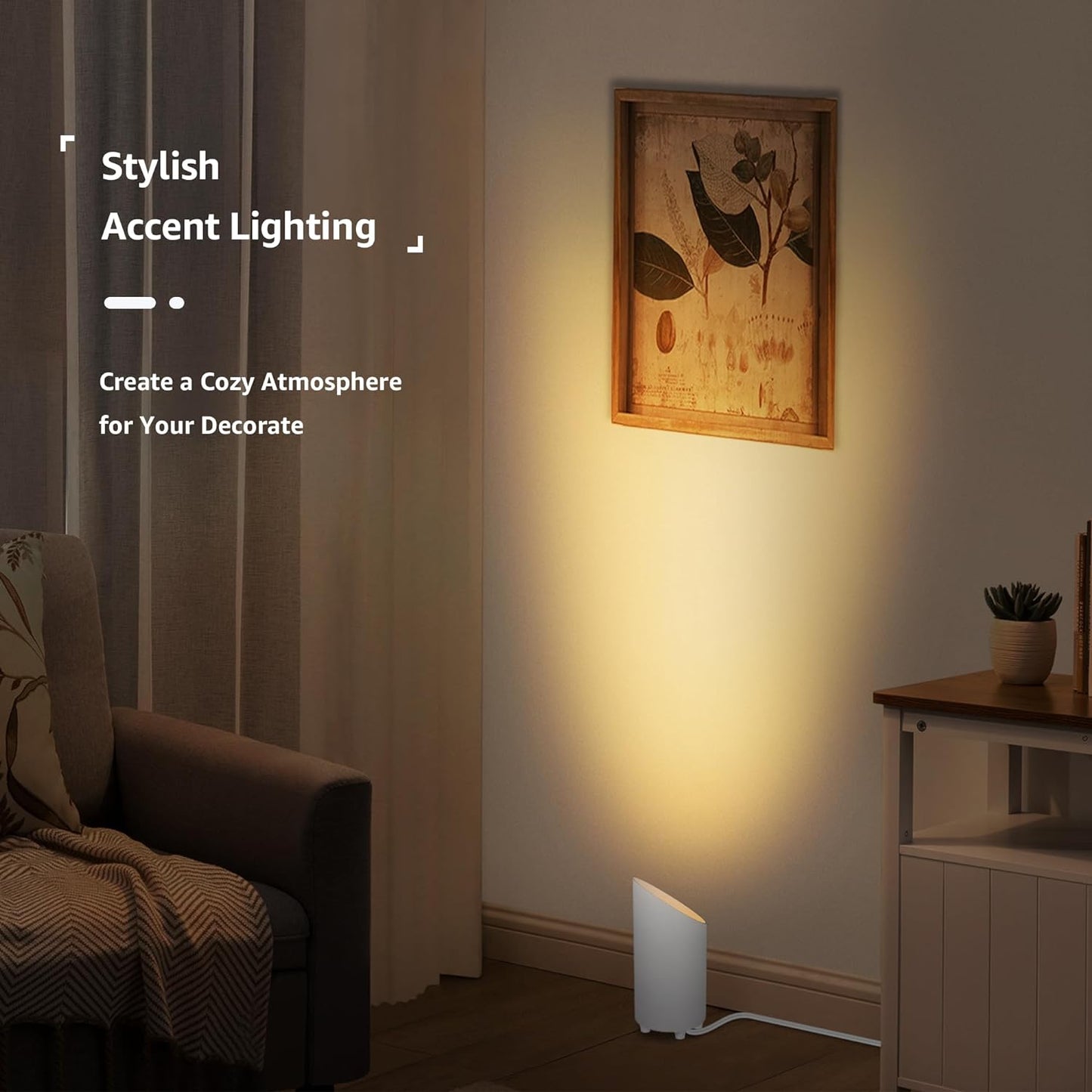 SUNVIE 2 Pack Uplighting Indoor Floor Can Light, 5W Up Lights with 2700K LED GU10 Bulbs, Uplights Floor Spot Lights Indoor for Home Accent Lighting, 5.9 FT Plug Cord & Foot Switch