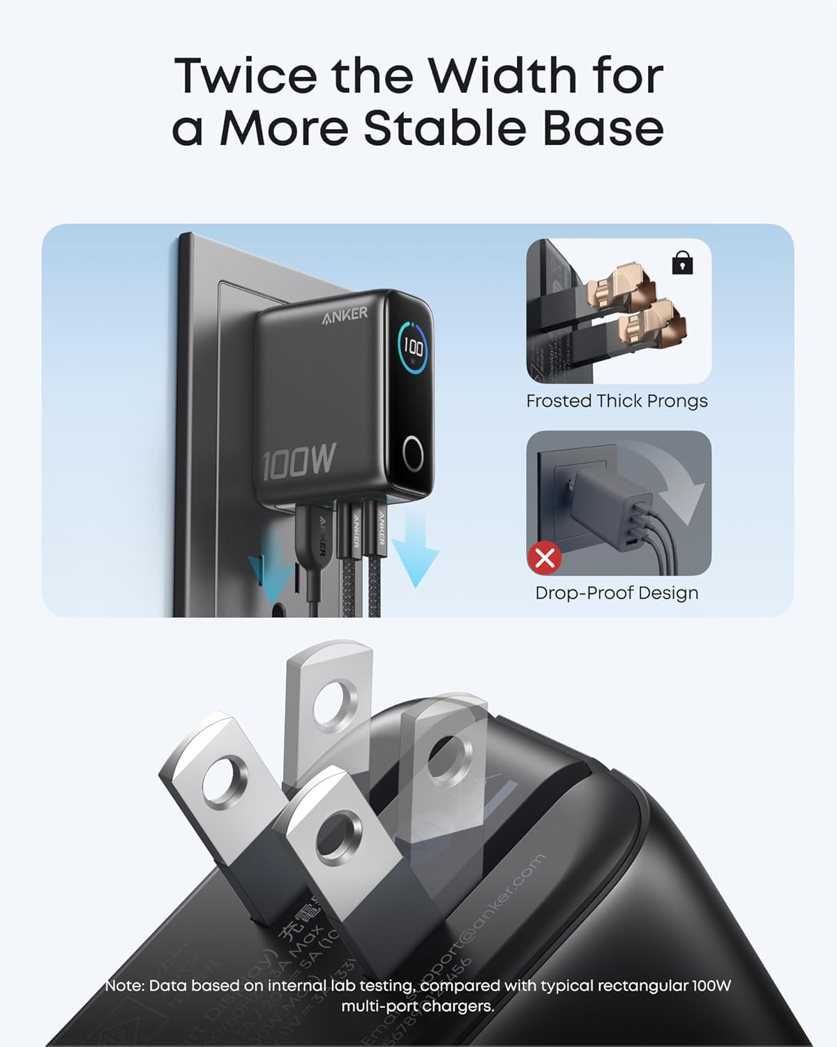 Anker Phone Charger,UP to 100W USB C Charger Block,Ultra-Compact 3-Port GaN Fast Wall Adapter with Smart Display and Touch Control for iPhone 17 Series,iPad,MacBook Pro/Air(Include Cable,Non-Battery)