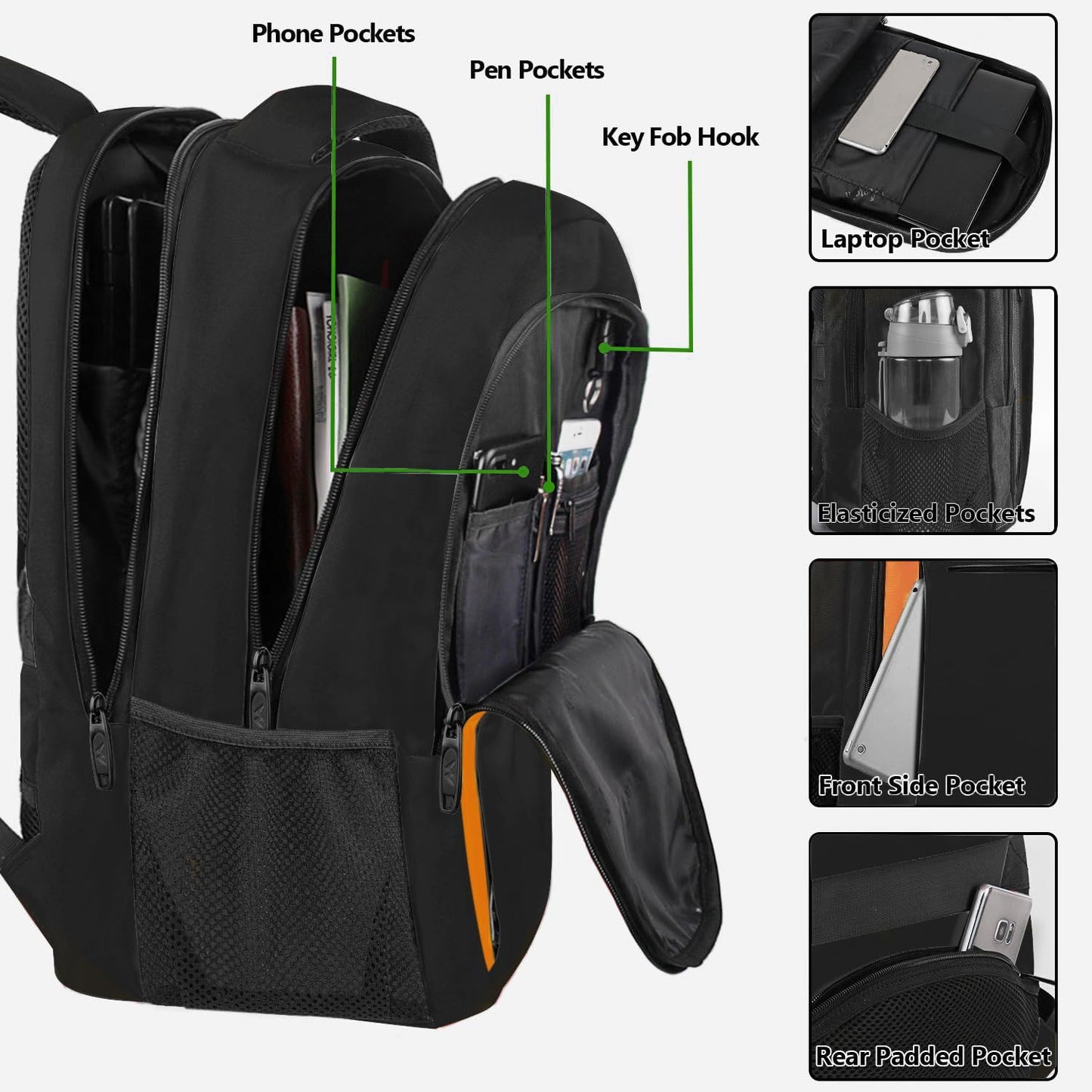 MATEIN Travel Laptop Backpack, Slim Sturdy College Laptops Backpack, Business Anti Theft Water Resistant Computer Bag Gift for Men & Women Fits 15.6 Inch Notebook