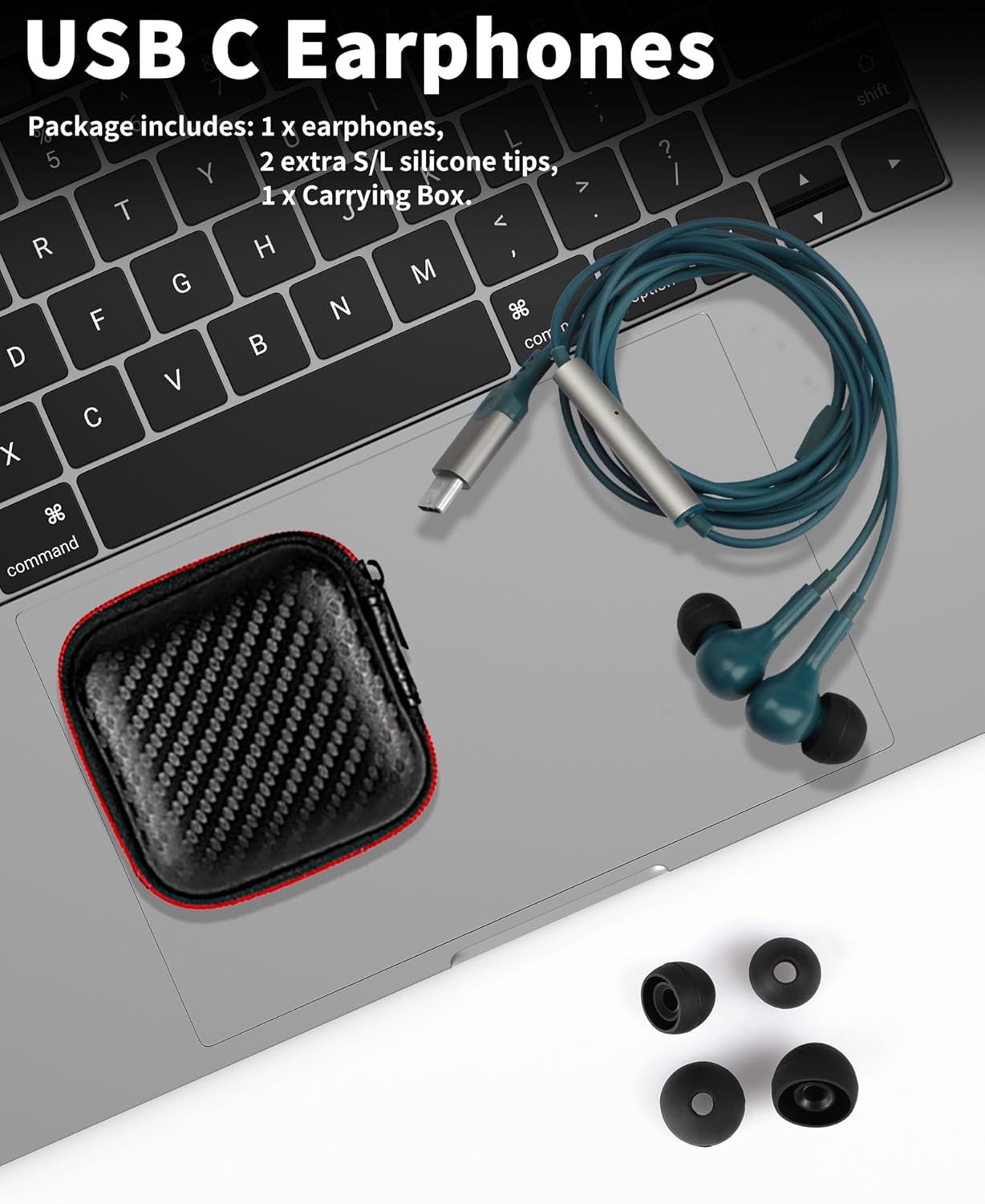 USB C Headphone for Samsung S26 S25 FE S24 A16 A17 Wired Earbuds Magnetic in-Ear Type C Earphone with Microphone Volume Control Bass Stereo Noise Canceling for iPhone 17 Pro Max 16 16e 15 Pixel 10a 9a