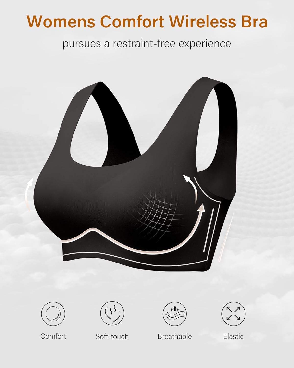 Wireless Bras for Women No Underwire Seamless Full Coverage T-Shirt Pullover Sleep Bra Comfort Lounge Bralette