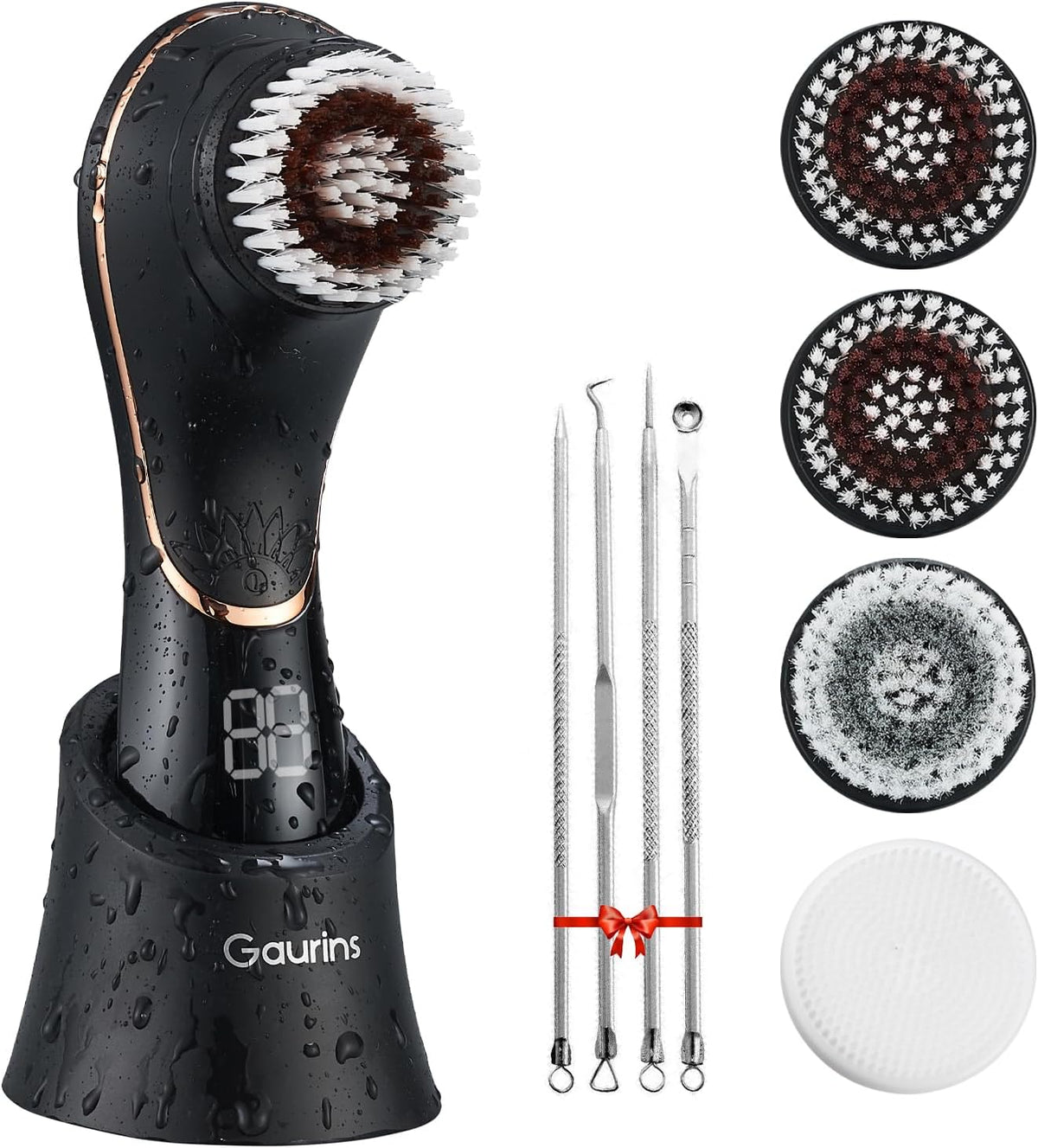 Facial Cleansing Brush, Rechargeable Electric Face Scrubber, 2-Speed Modes