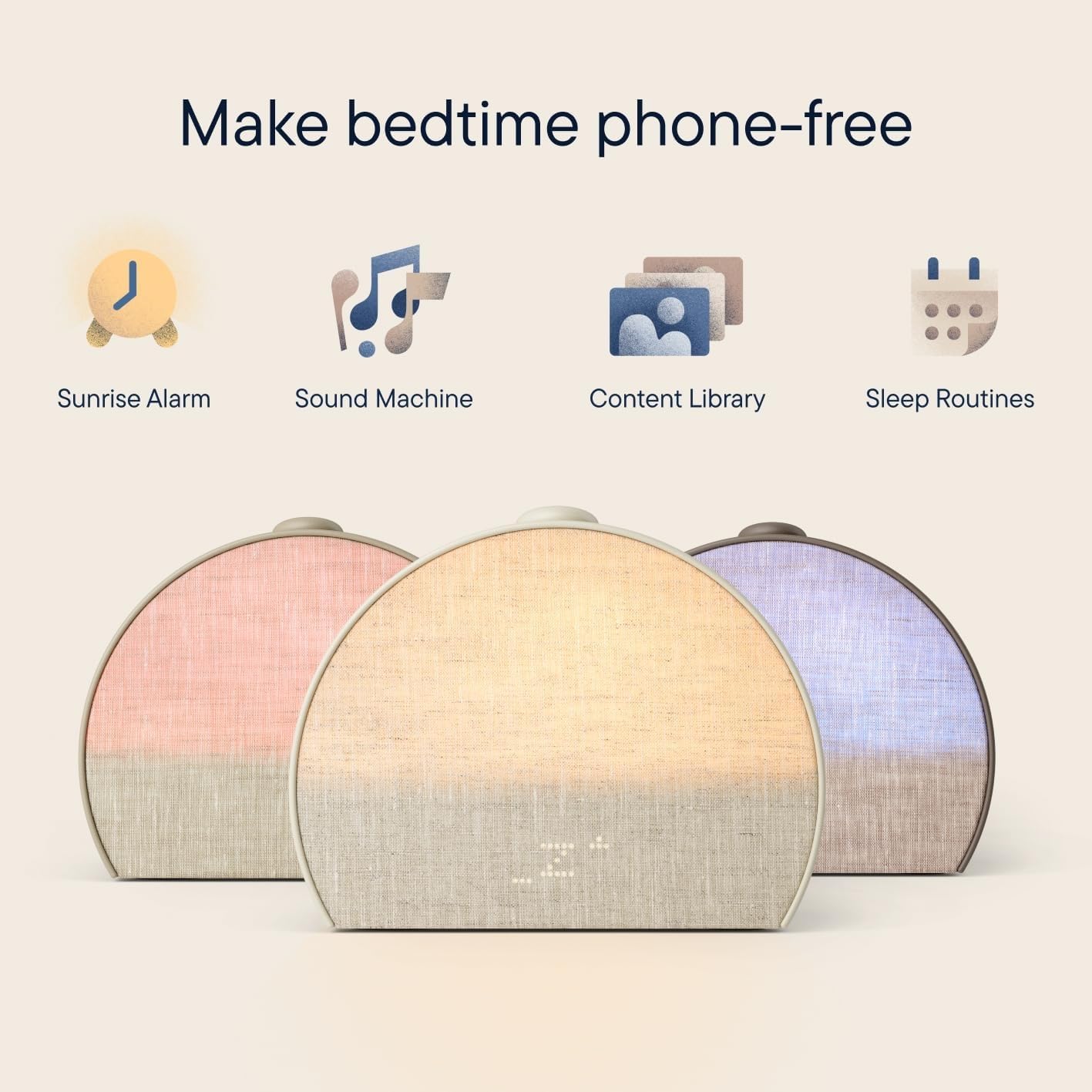 Hatch Restore 3 Sunrise Alarm Clock, Sound Machine, Smart Light (Putty) - White Noise, Screen-Free Sleep Routine