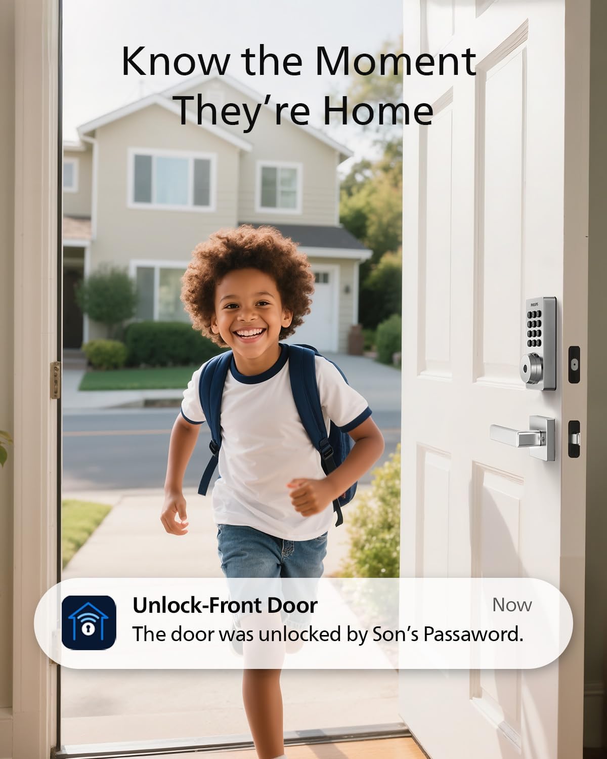 Philips Wi-Fi Door Lock, WiFi Smart Lock Keyless Entry Deadbolt for Front Door, Remote Control, Built-in WiFi, APP Fingerprint Passcode Unlock, Auto Locking